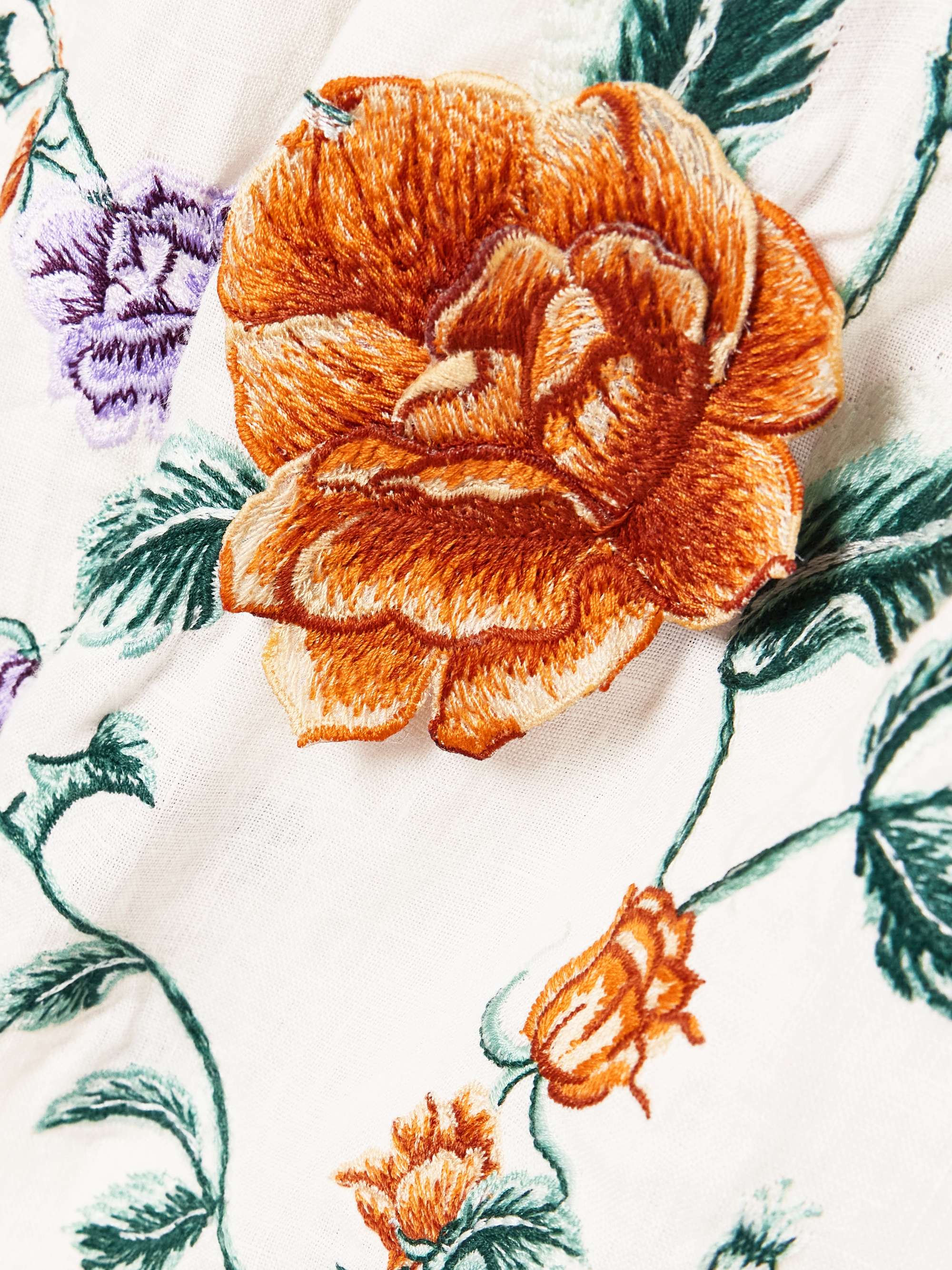 Lima tiered pleated embroidered linen maxi dress view