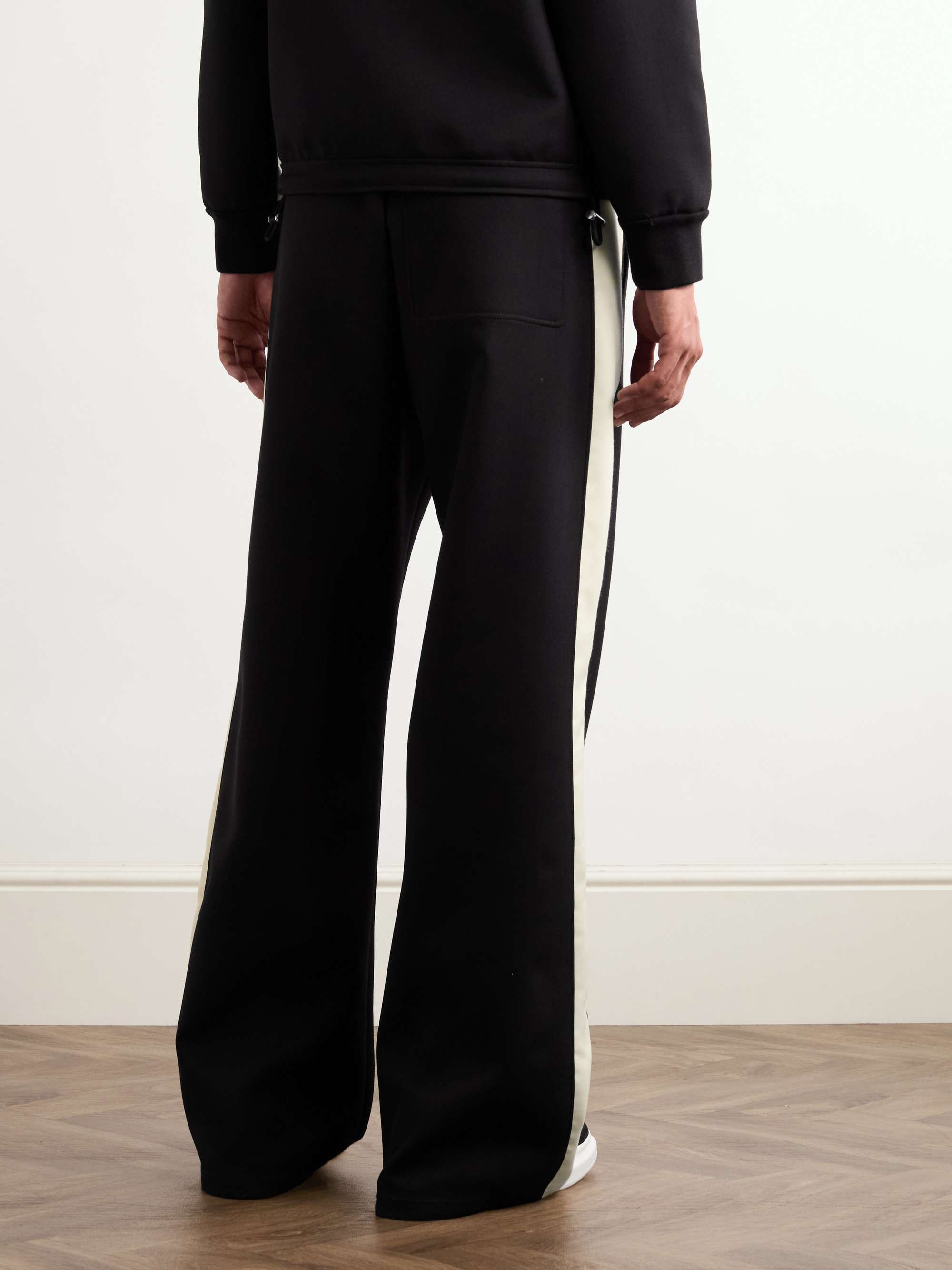 Straight-Leg Logo-Embroidered Two-Tone Twill Track Pants view