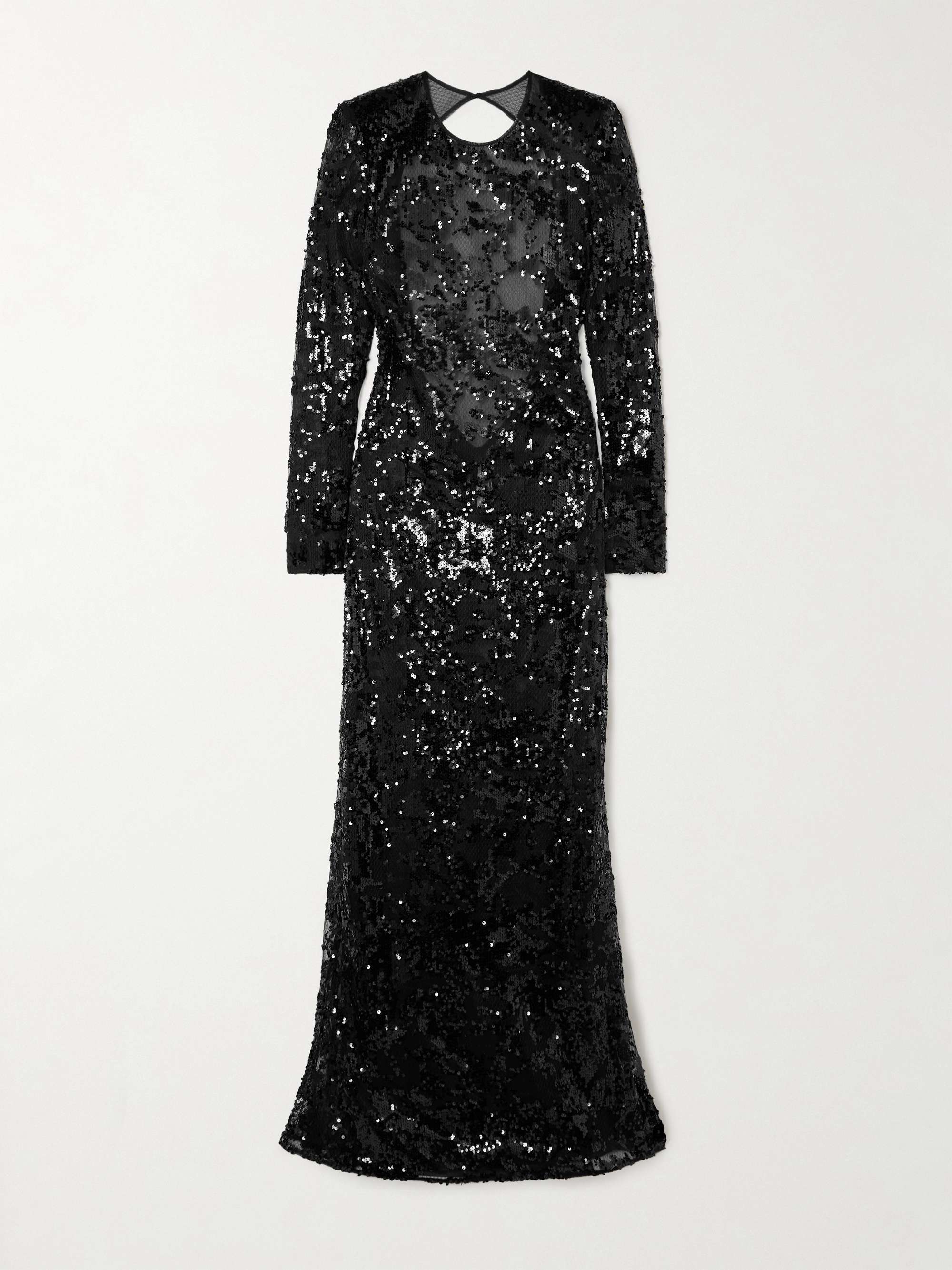 Backless sequined tulle gown view