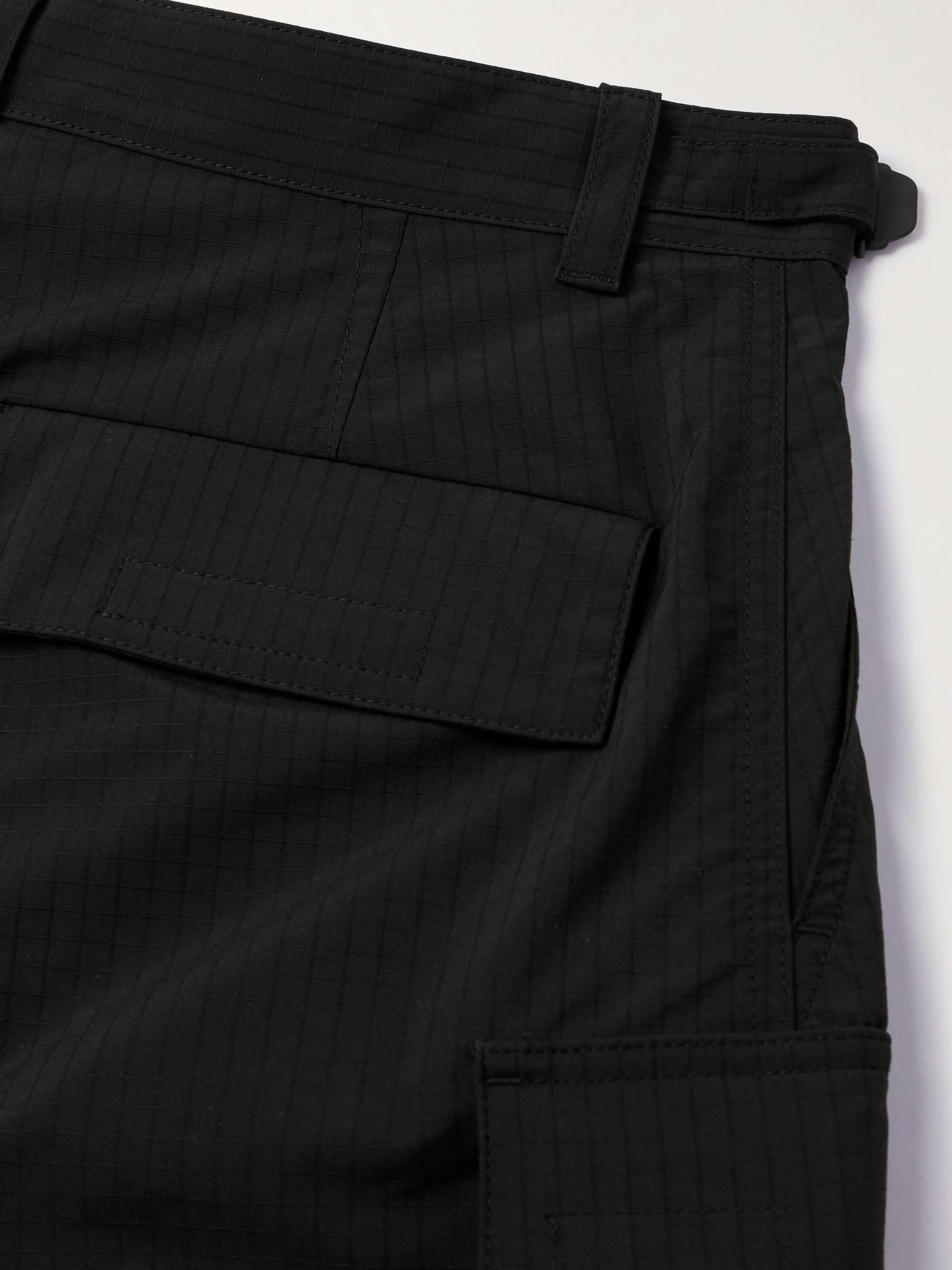 Wide-Leg Logo-Embroidered Ripstop Cargo Trousers view