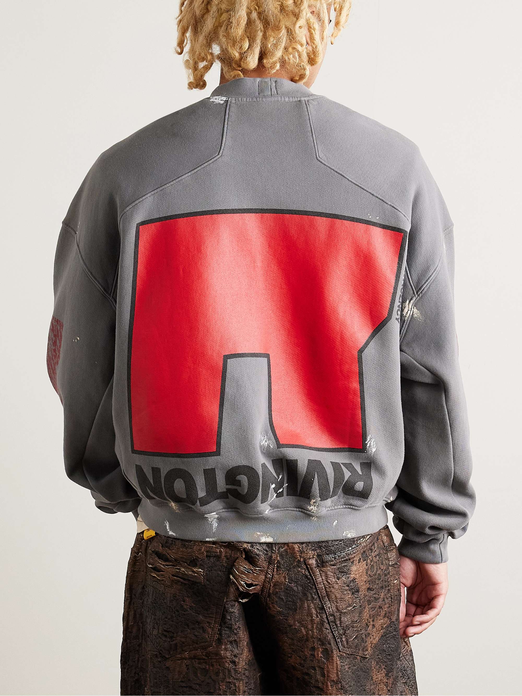Love Stuff Paint-Splattered Printed Cotton-Jersey Sweatshirt view