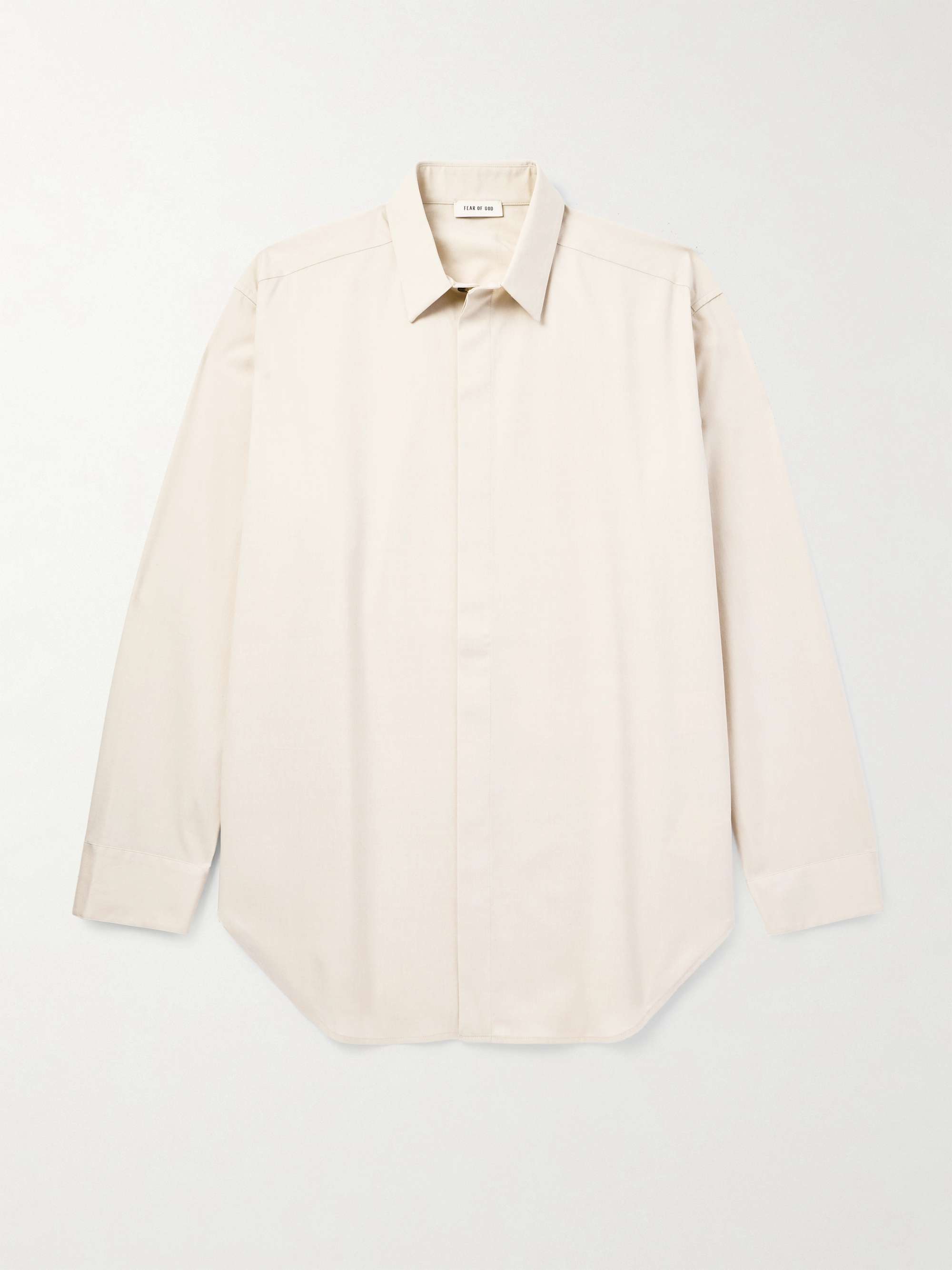 Stretch Cotton and Wool-Blend Oxford Shirt view
