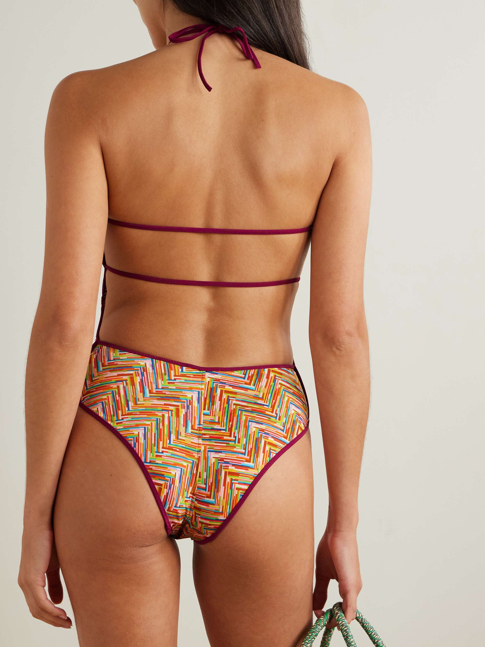 Mare reversible printed halterneck swimsuit view