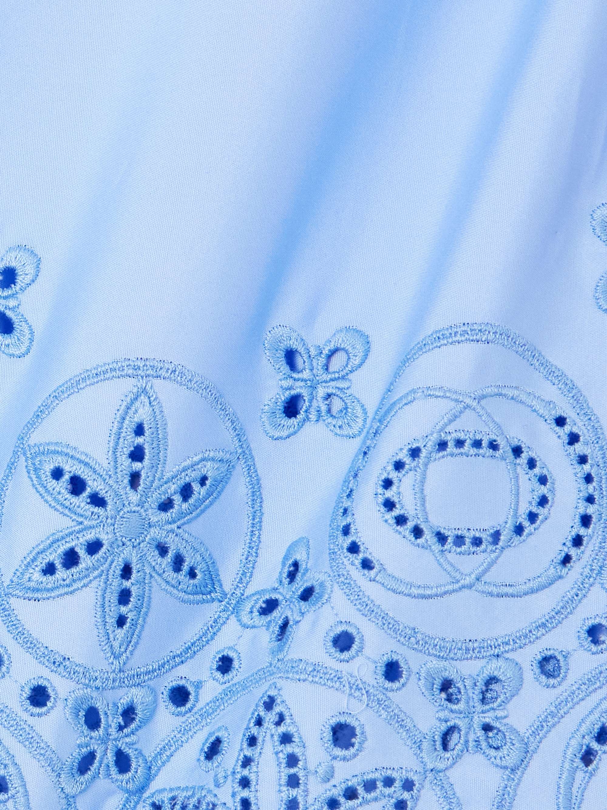 Scalloped broderie anglaise cotton-blend shirt view