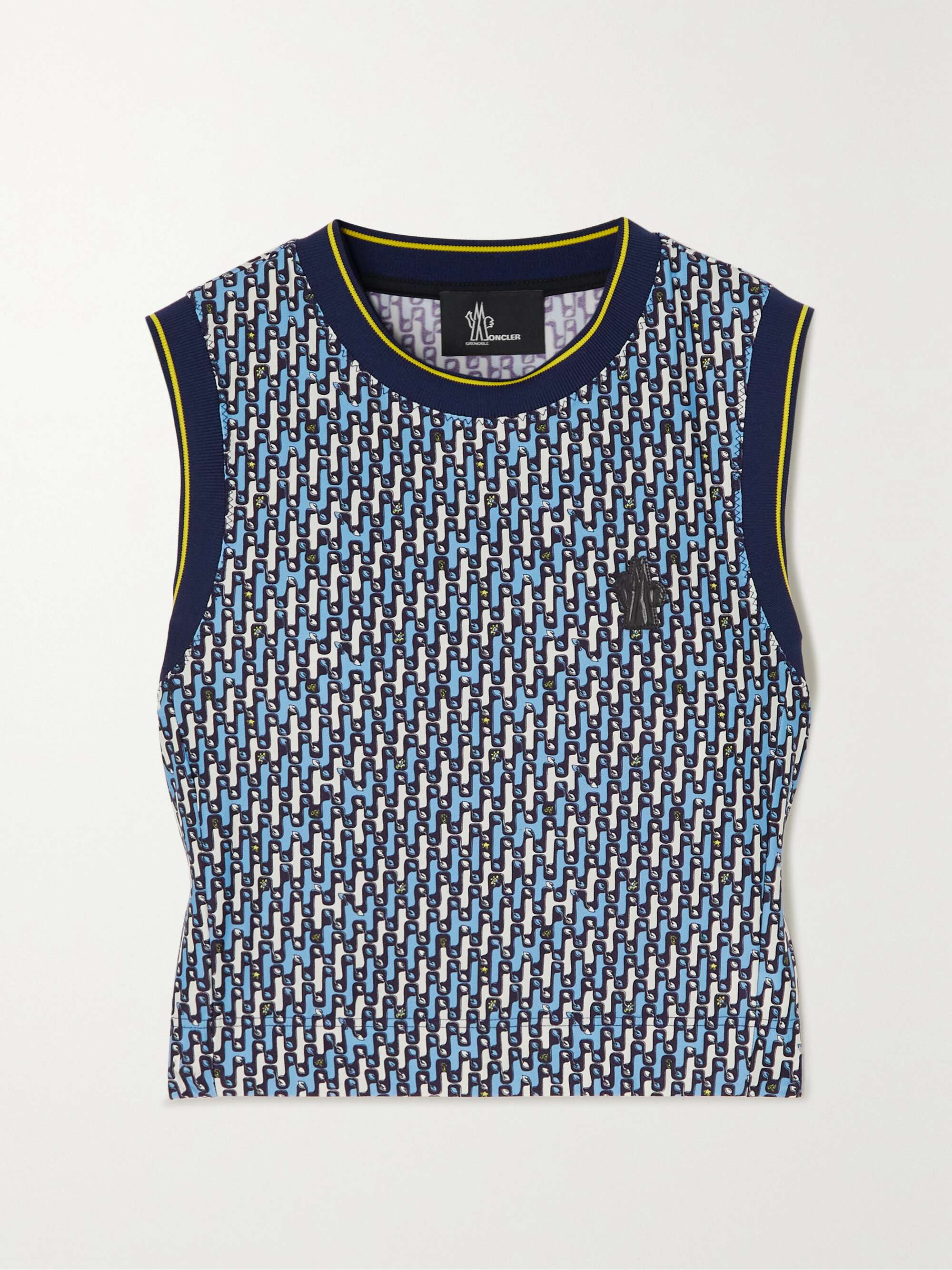 Cropped printed stretch-jersey tank view