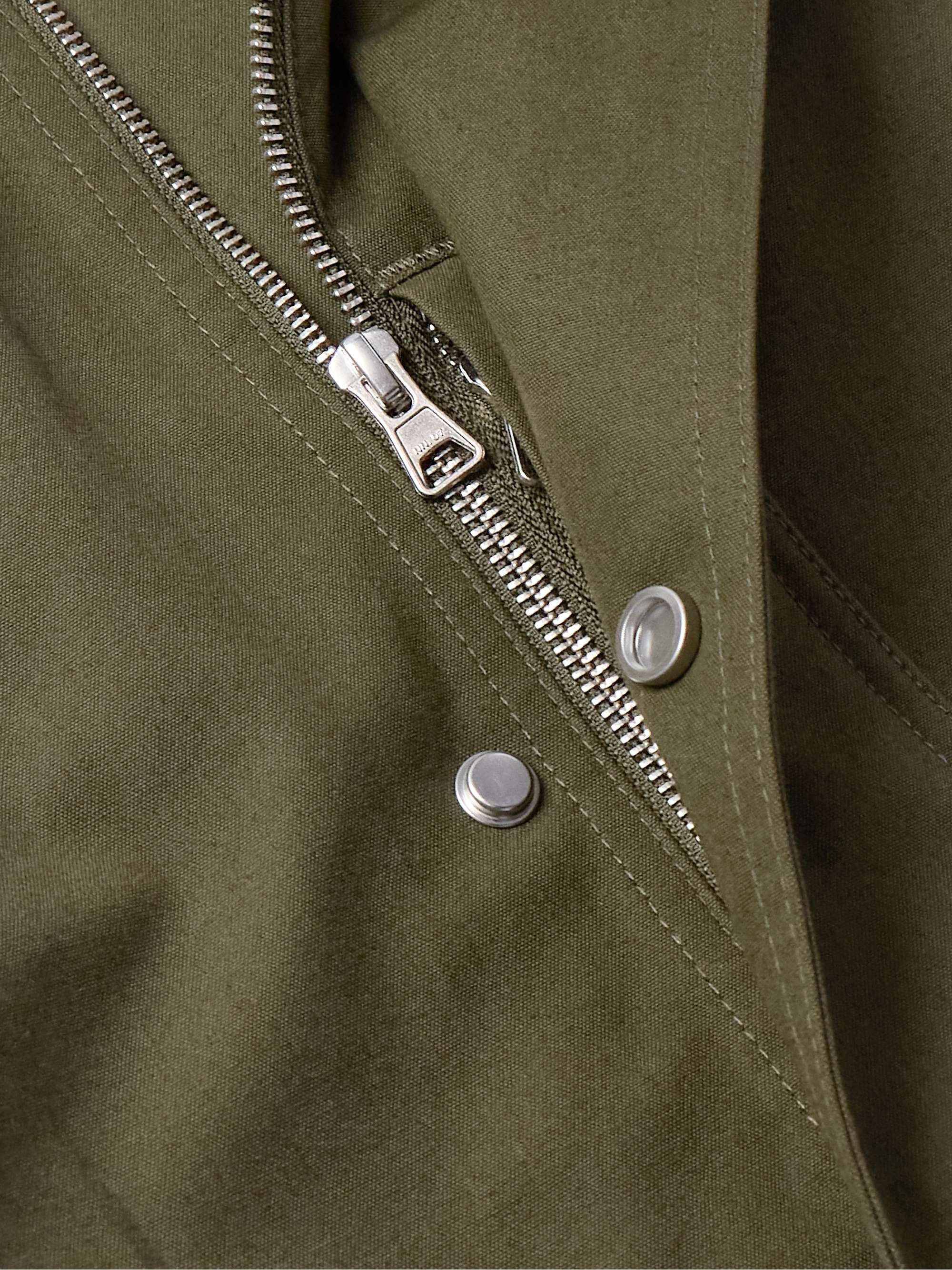 Glenn Corduroy-Trimmed Waxed Organic Cotton Jacket view