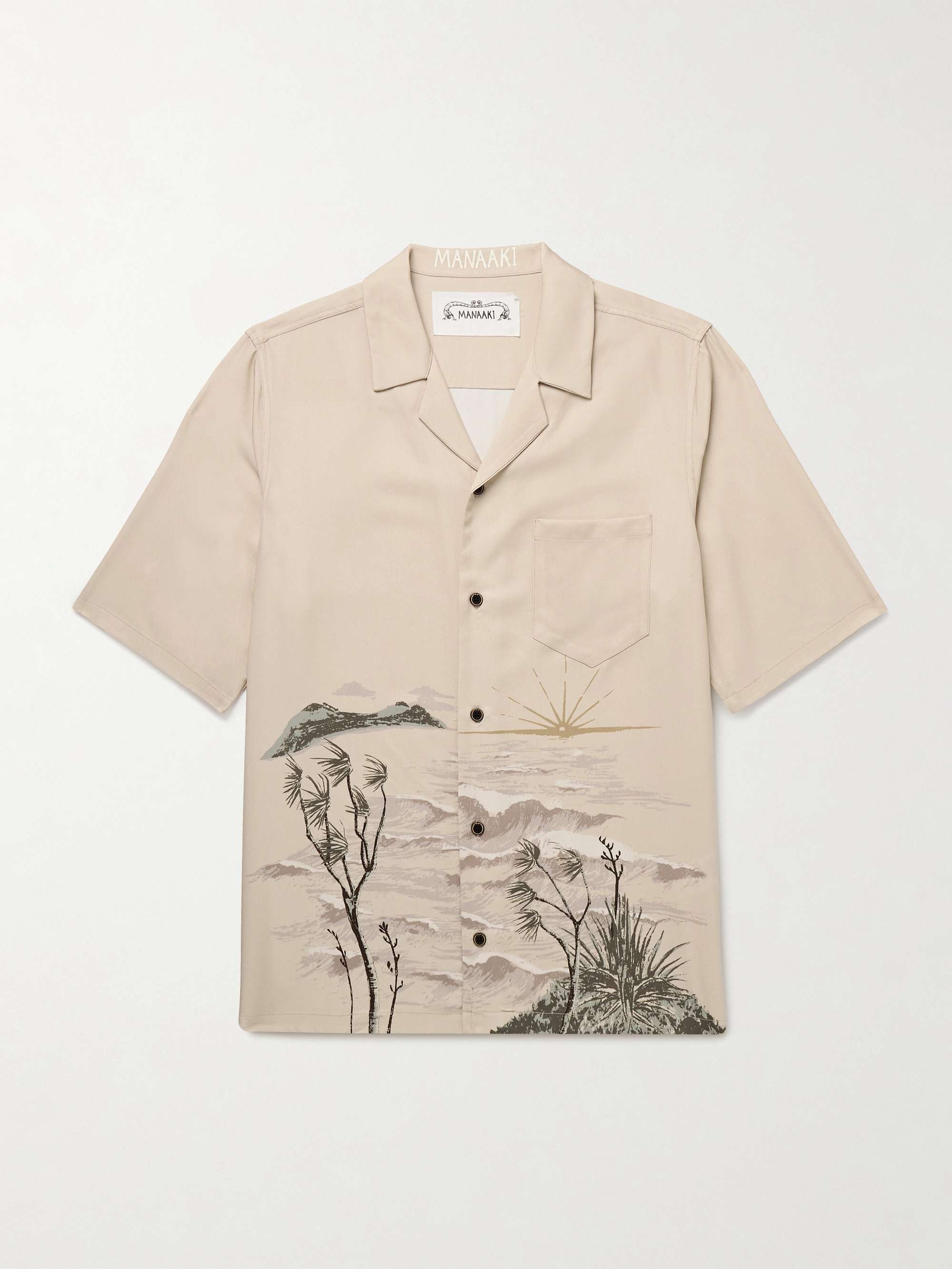 Stormy Waters Camp-Collar Printed Lyocell-Twill Shirt view