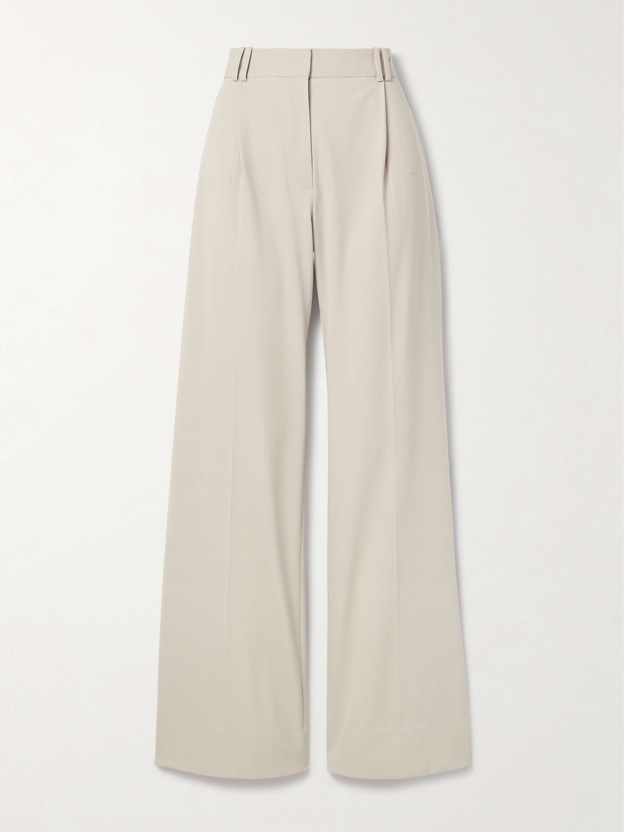 Savannah pleated wool-gabardine wide-leg pants view