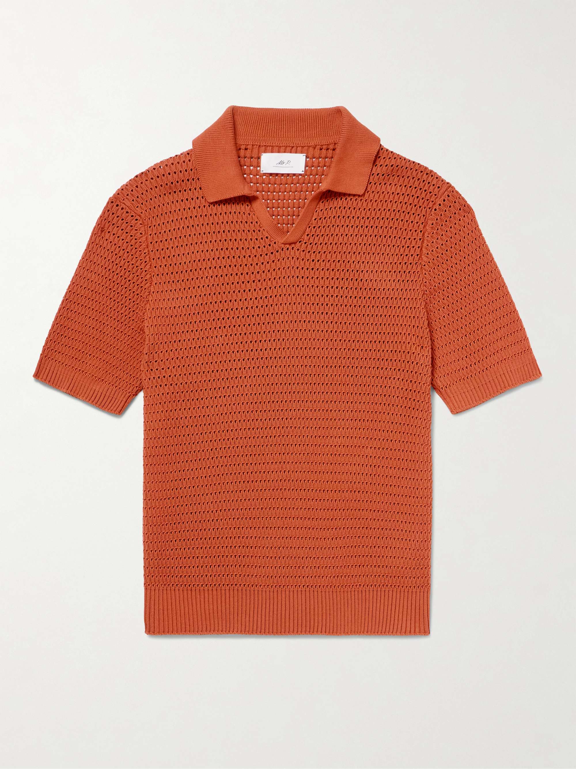 Open-Knit Organic Cotton Polo Shirt view