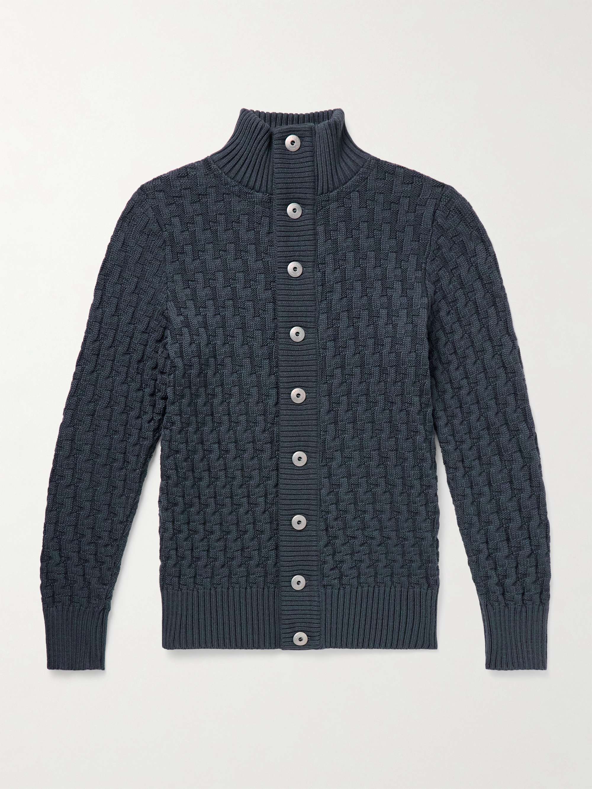 Stark Slim-Fit Basketweave Virgin Wool Cardigan view