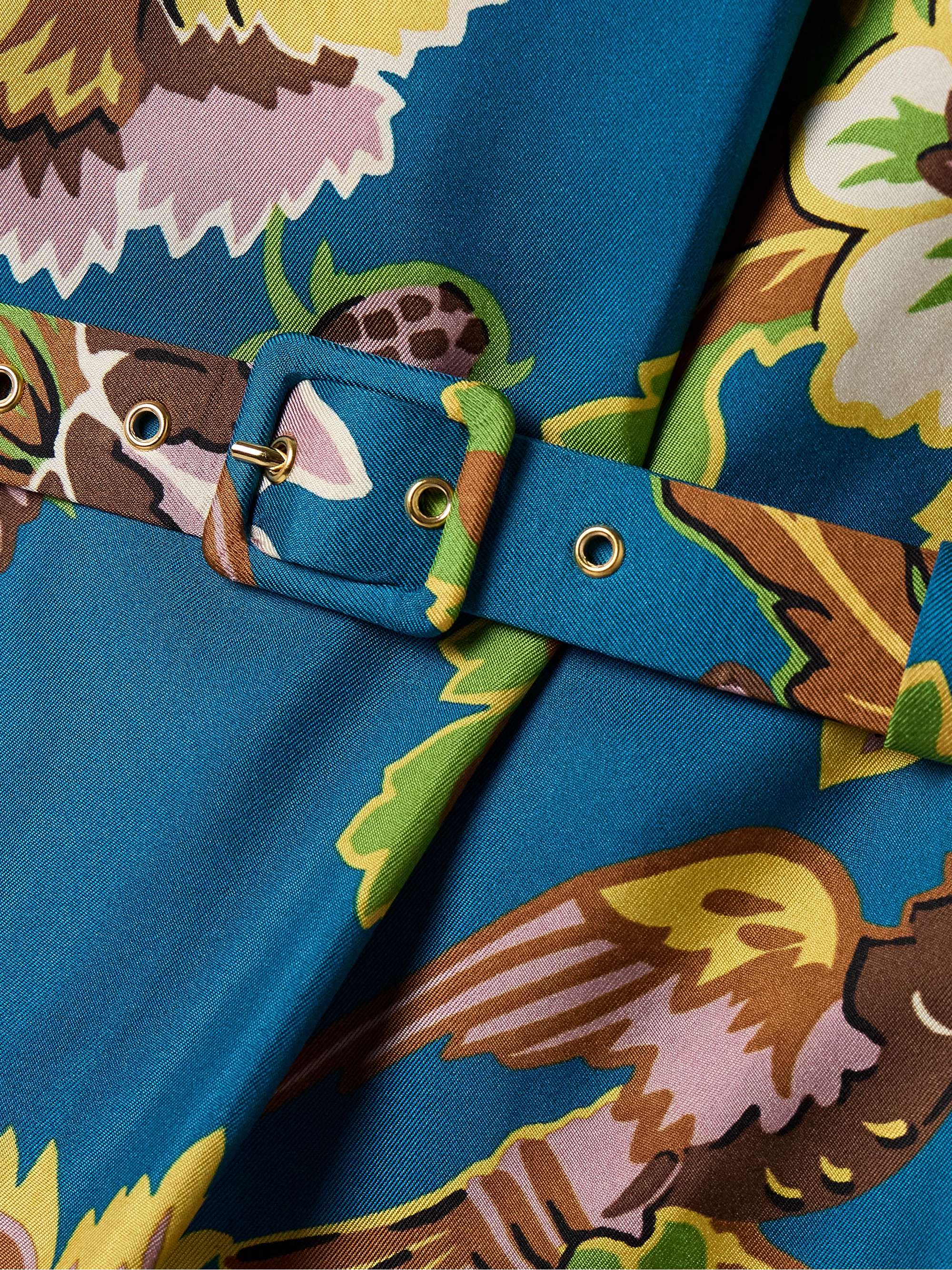 Roy one-shoulder printed silk-twill maxi dress view