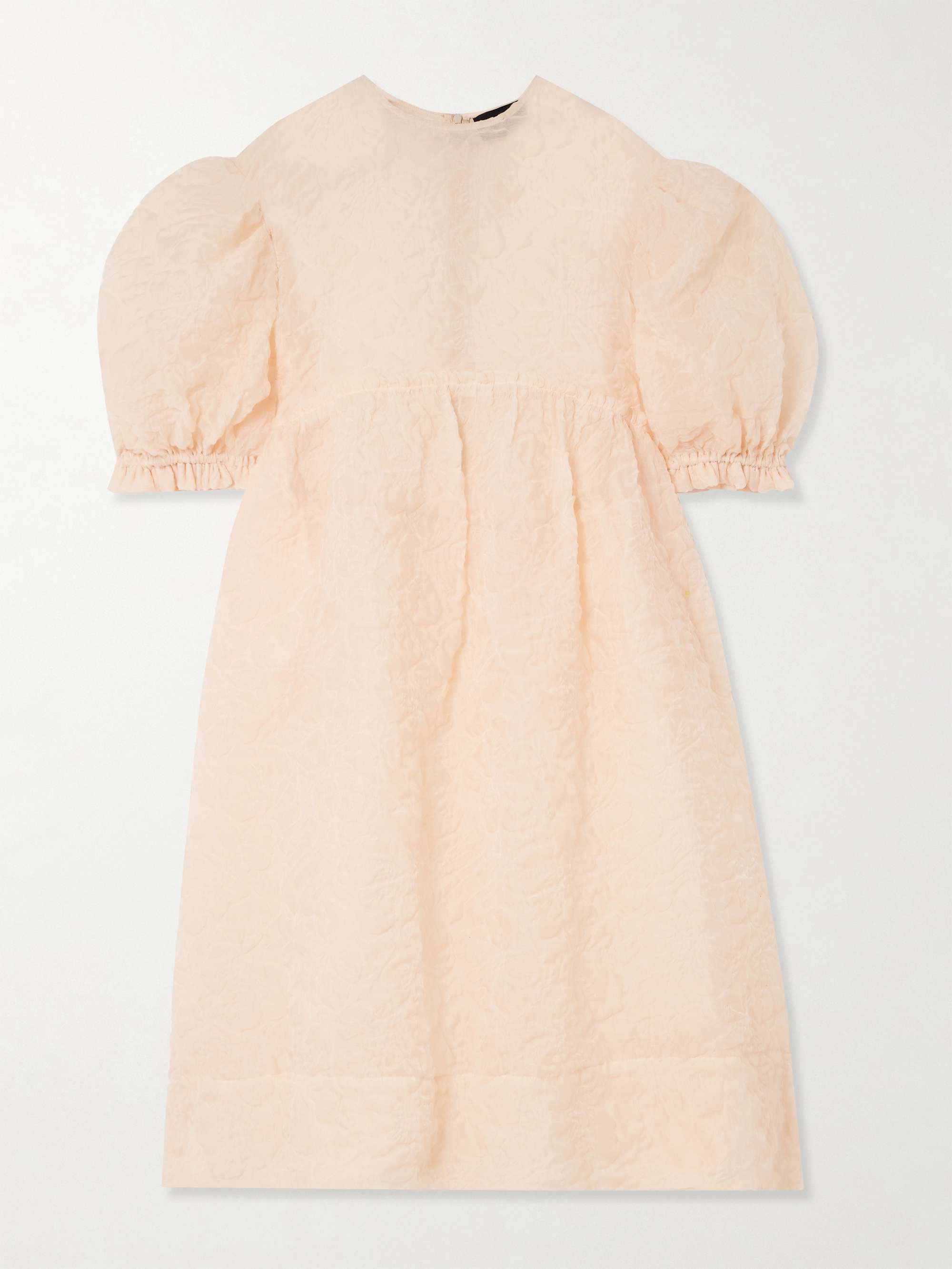 Oversized ruffled crinkled organza midi dress view