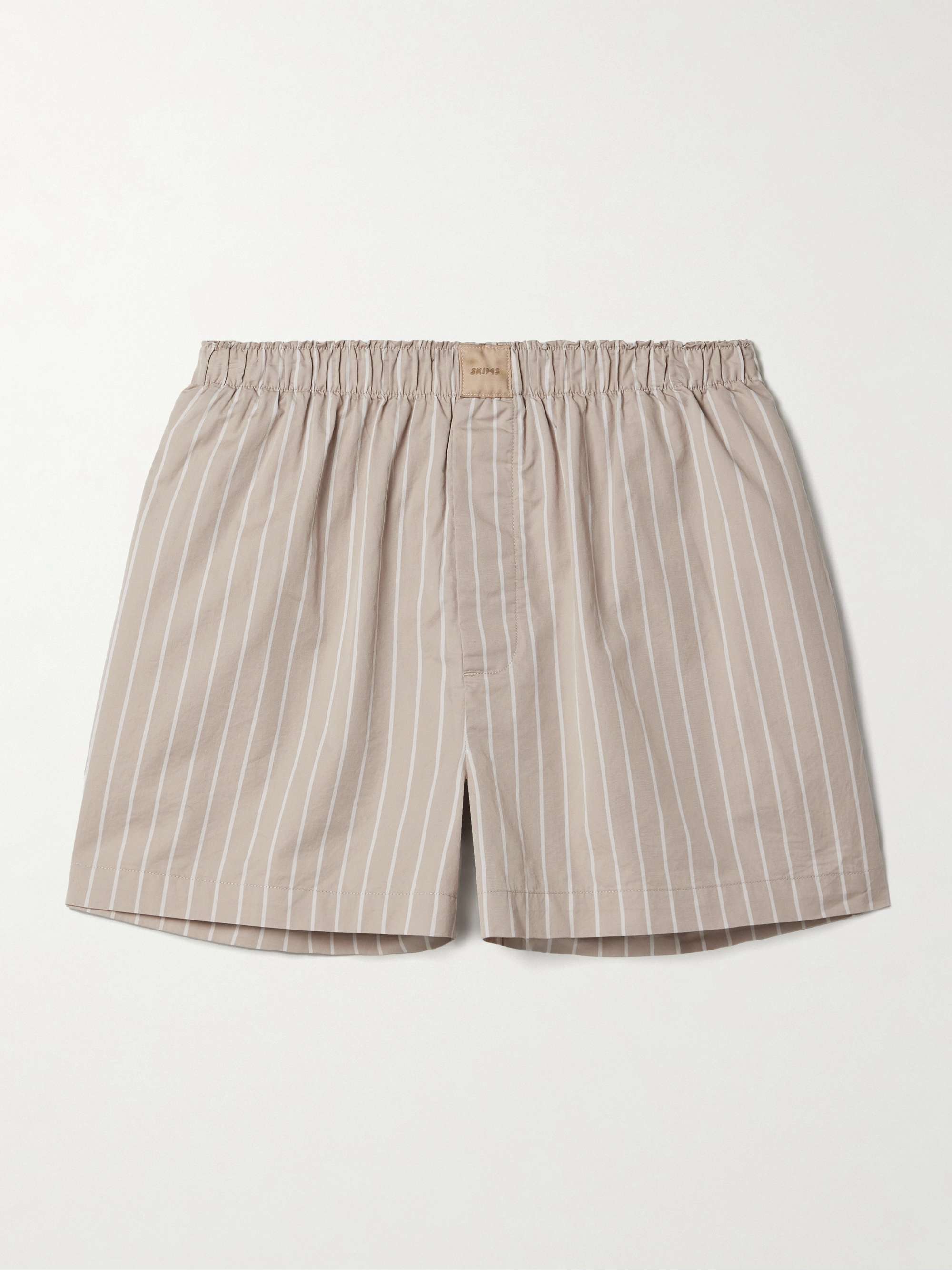 Boxer striped cotton-poplin shorts view