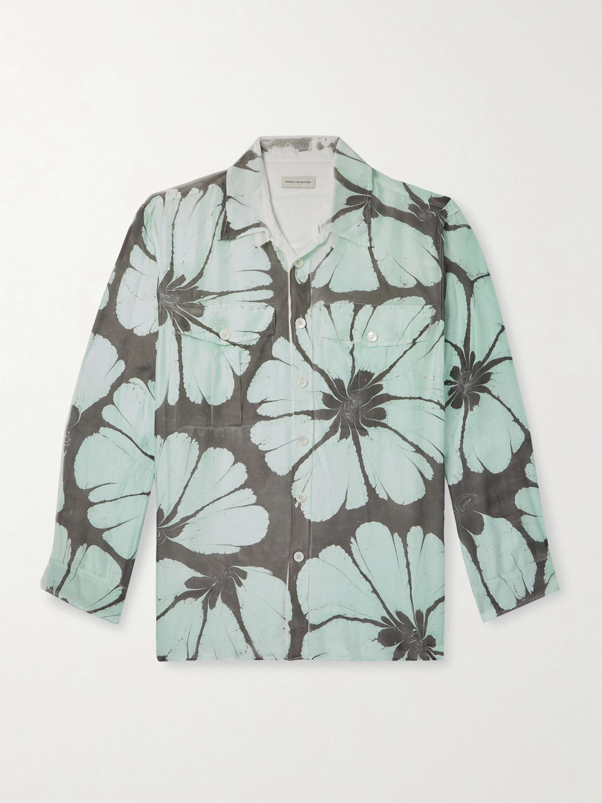 Floral-Print Silk-Twill Shirt view