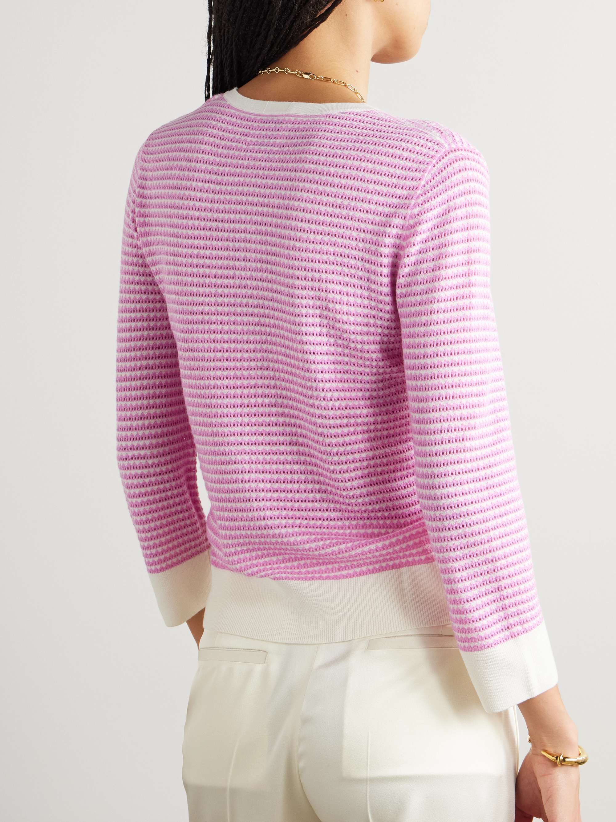 Striped wool cardigan view
