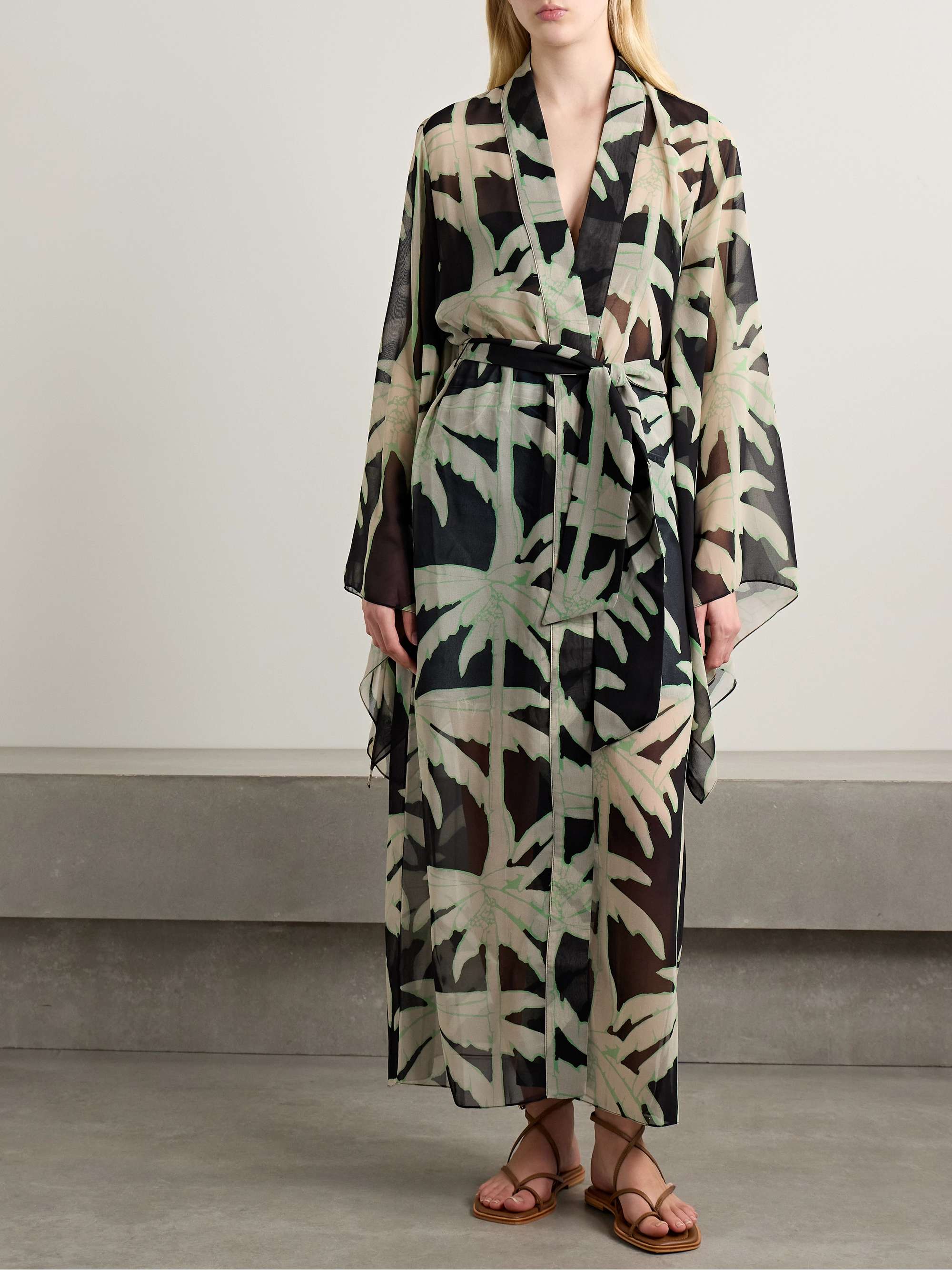 The Passing Storm printed recycled-georgette robe view