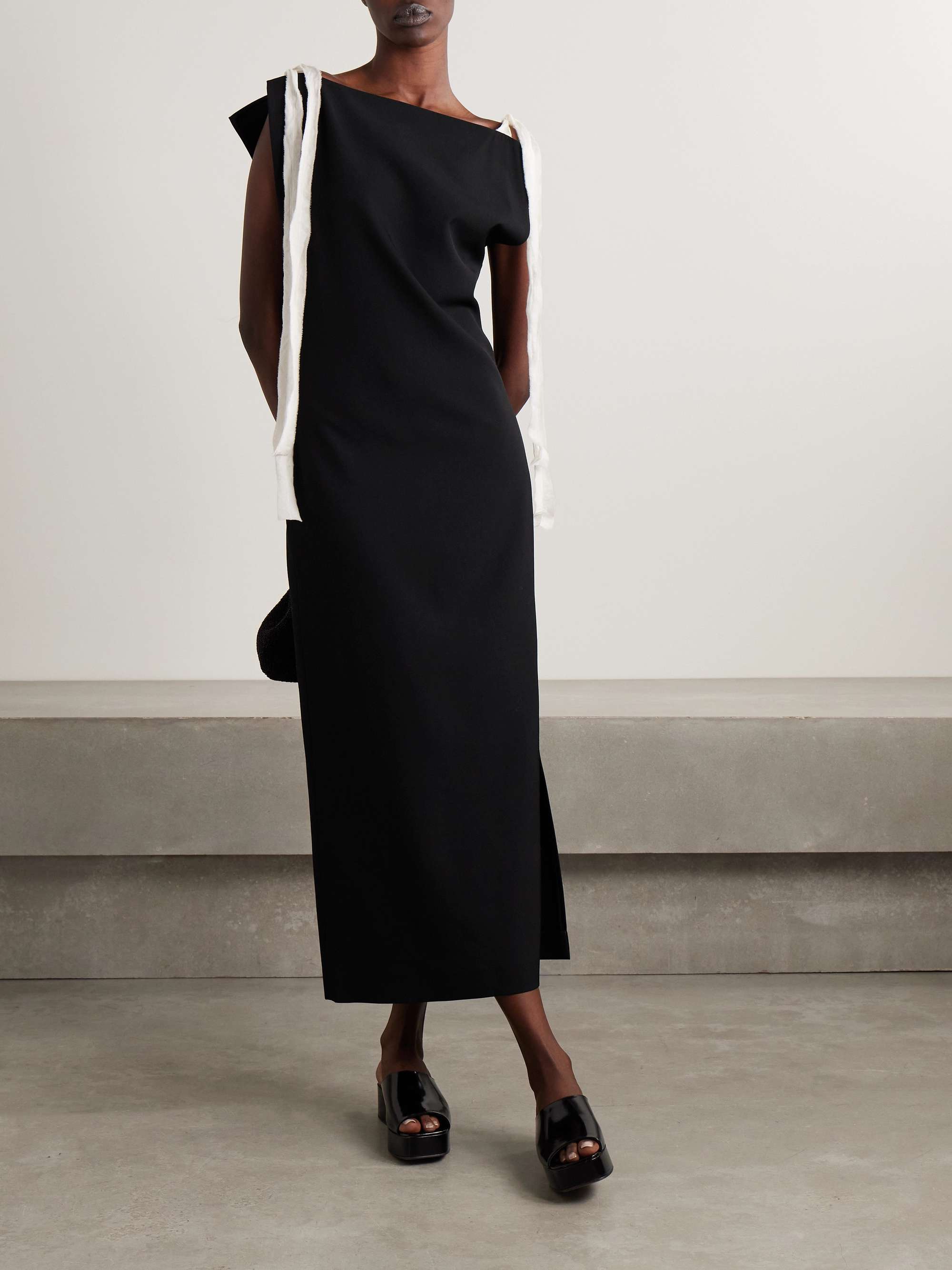 Giuliessa silk organza-trimmed wool-twill midi dress view