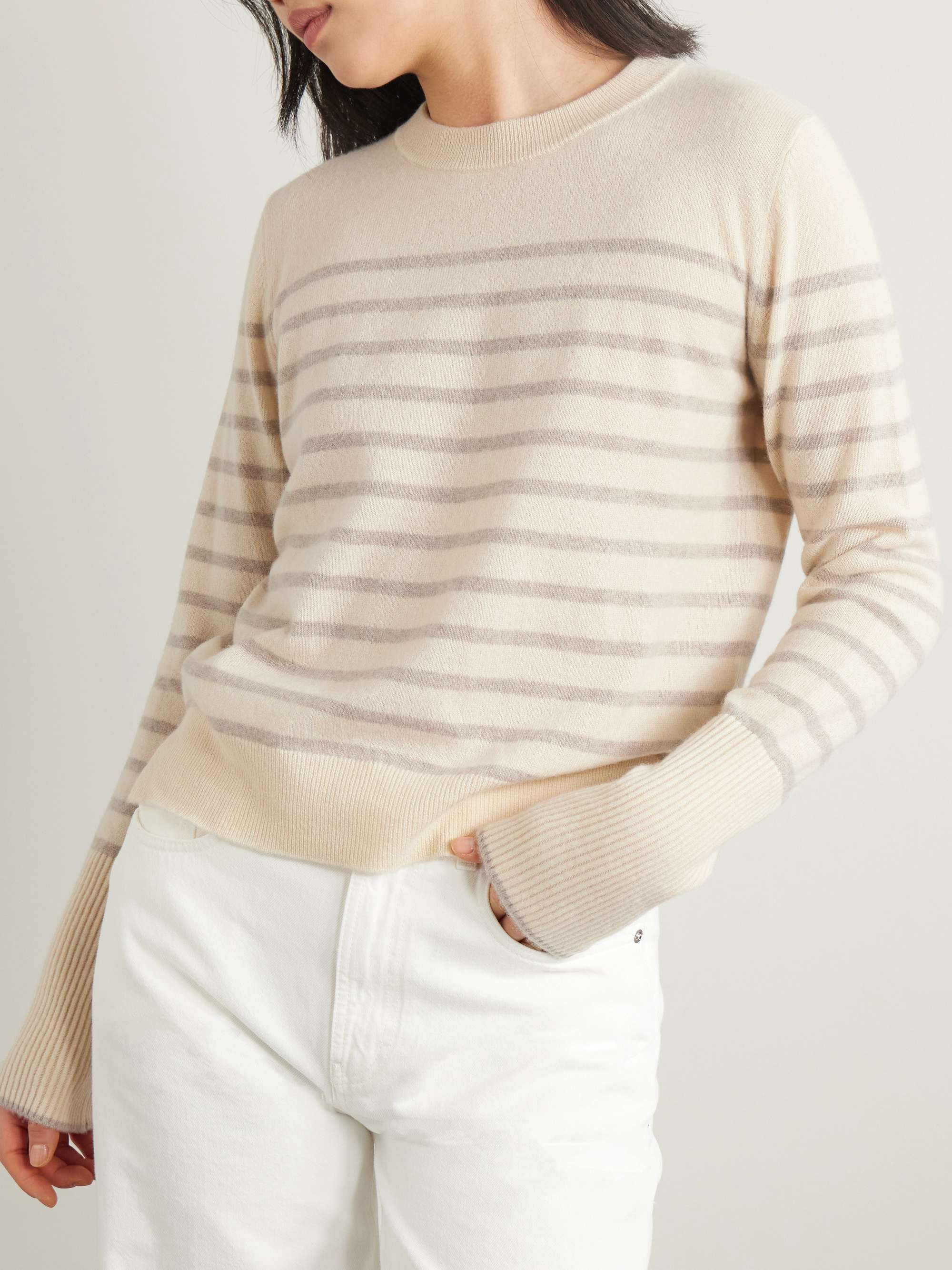 Lean Lines striped cashmere sweater view