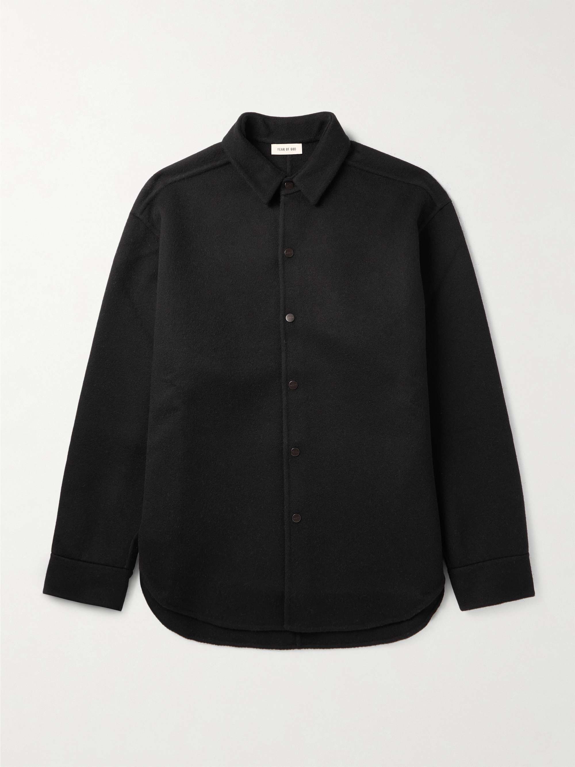 Oversized Double-Faced Virgin Wool and Cashmere-Blend Overshirt view