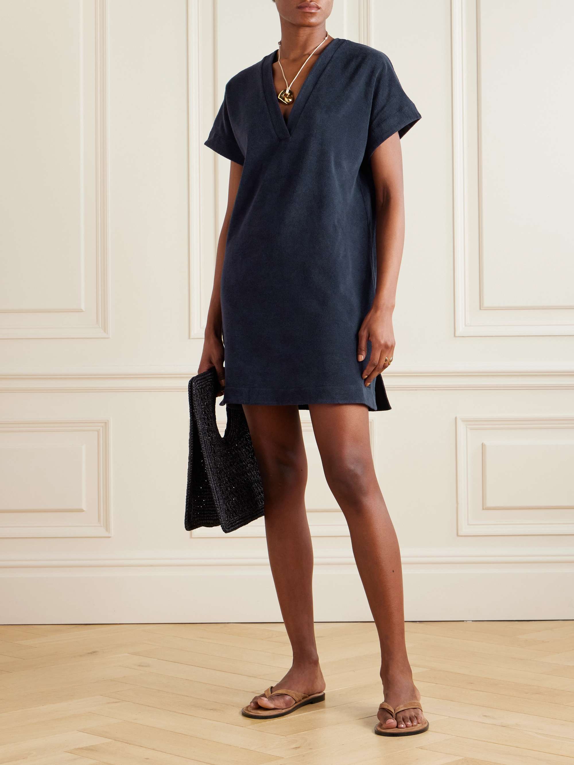 Cotton-terry mini dress view