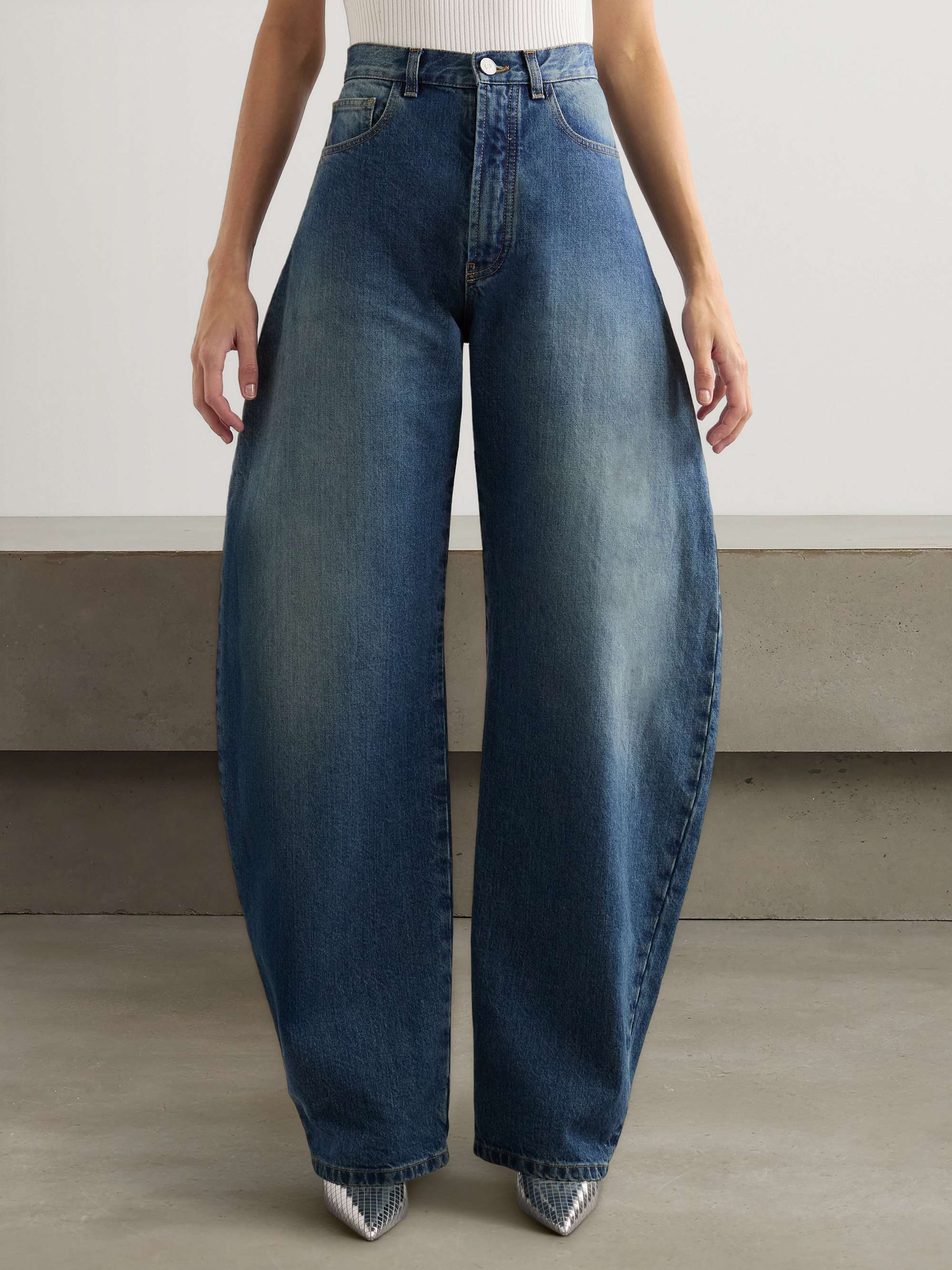 High-rise barrel-leg jeans view