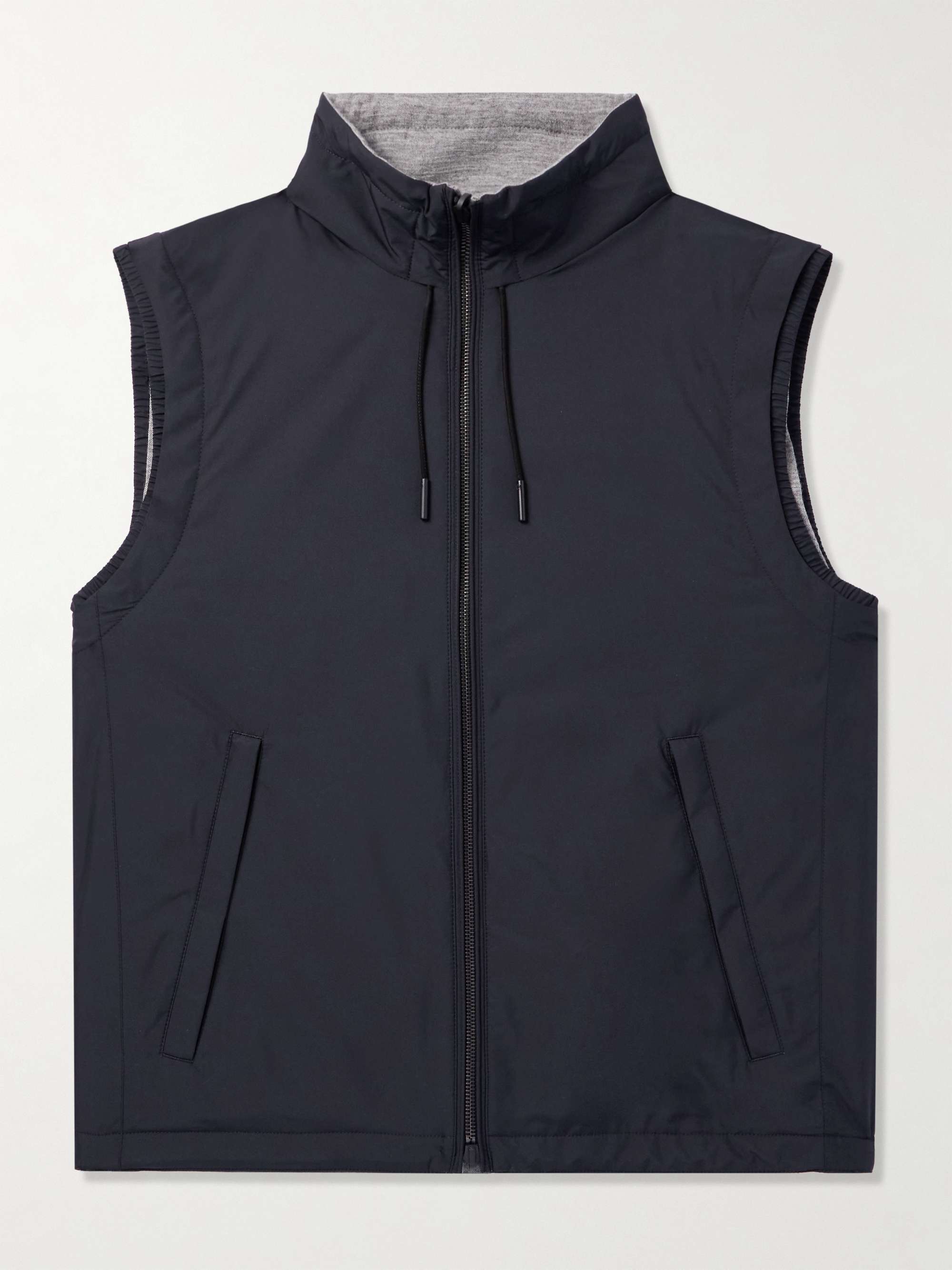 Reversible Shell and Cashmere-Blend Twill Gilet view