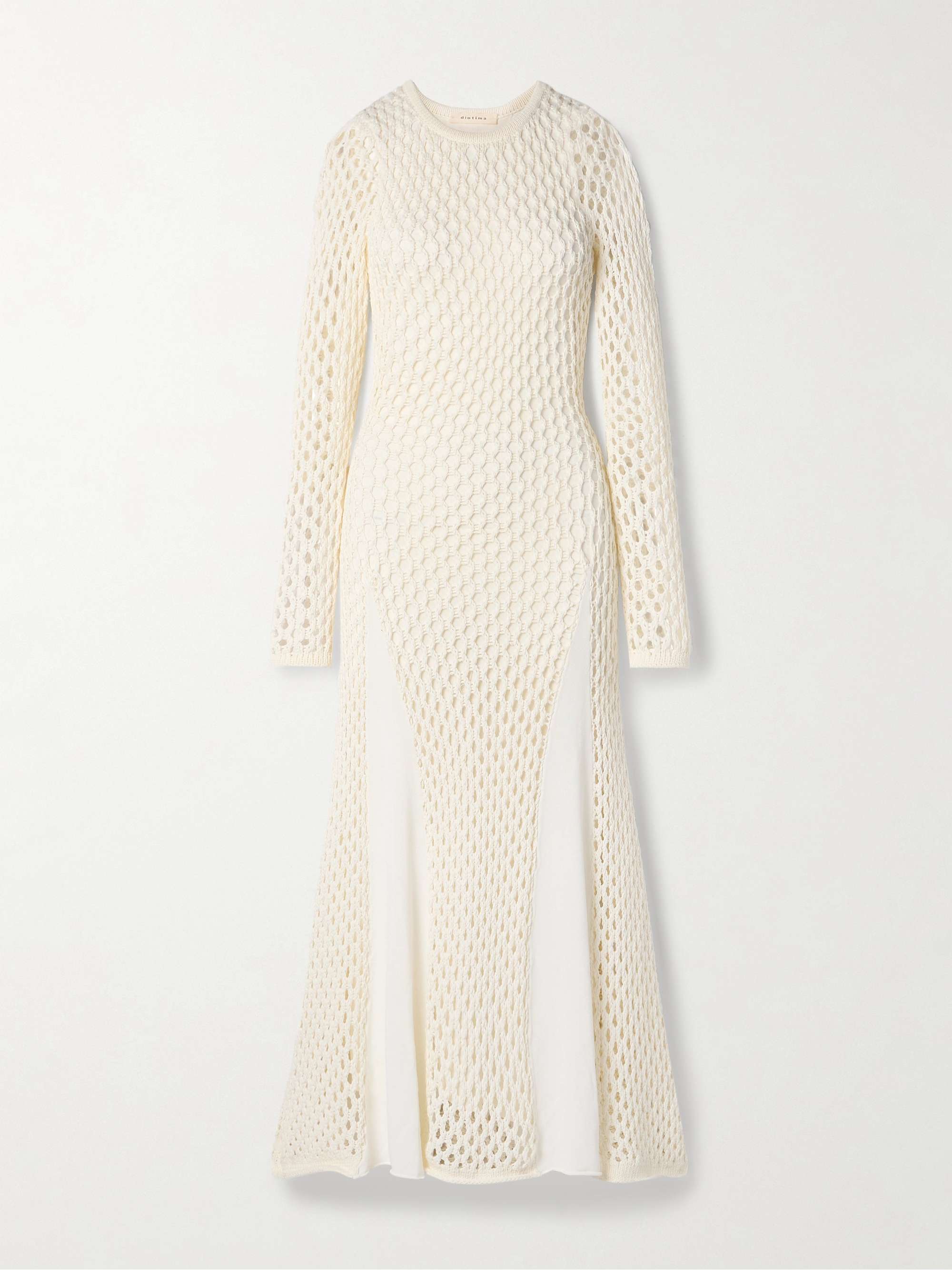 Anansi paneled crocheted and stretch-knit maxi dress view