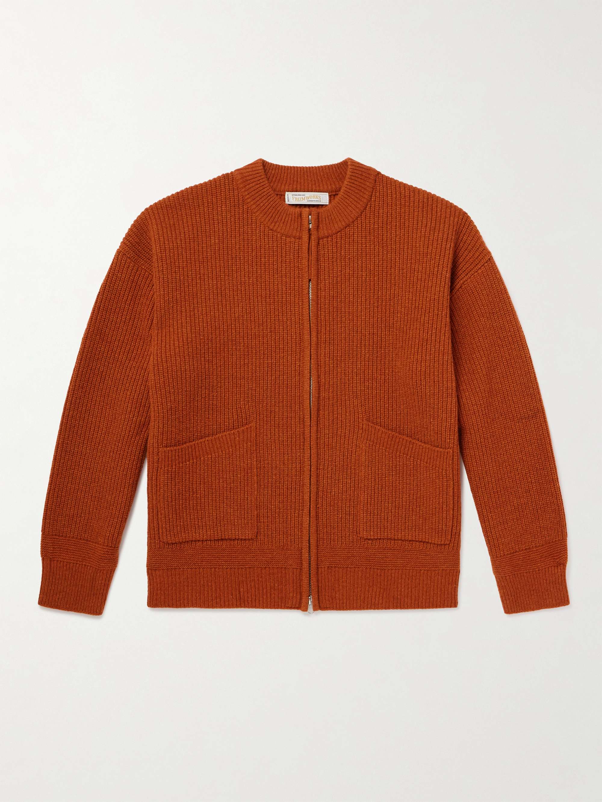 Deck Ribbed Wool-Blend Zip-Up Cardigan view