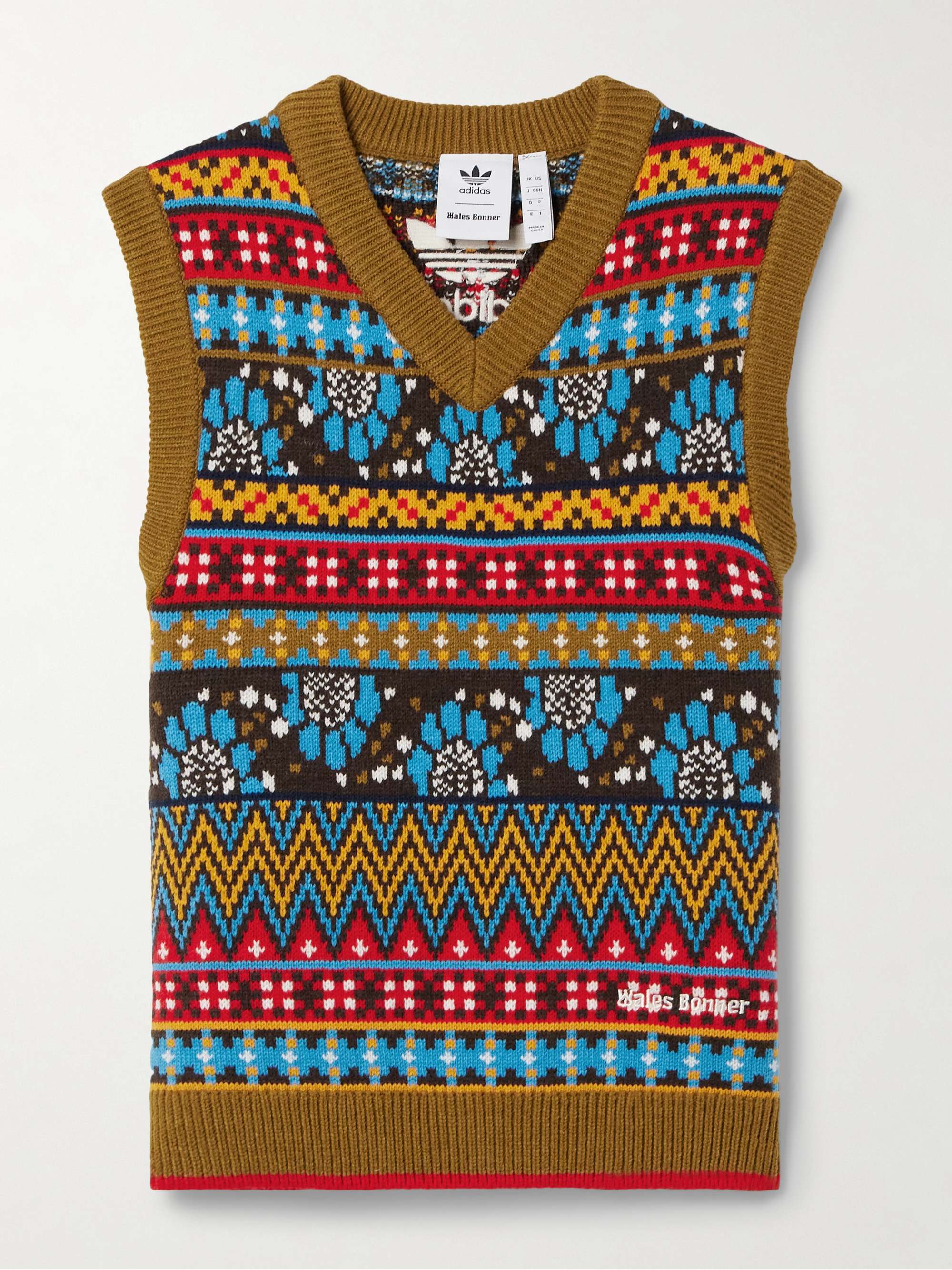 + Wales Bonner embroidered jacquard-knit vest view