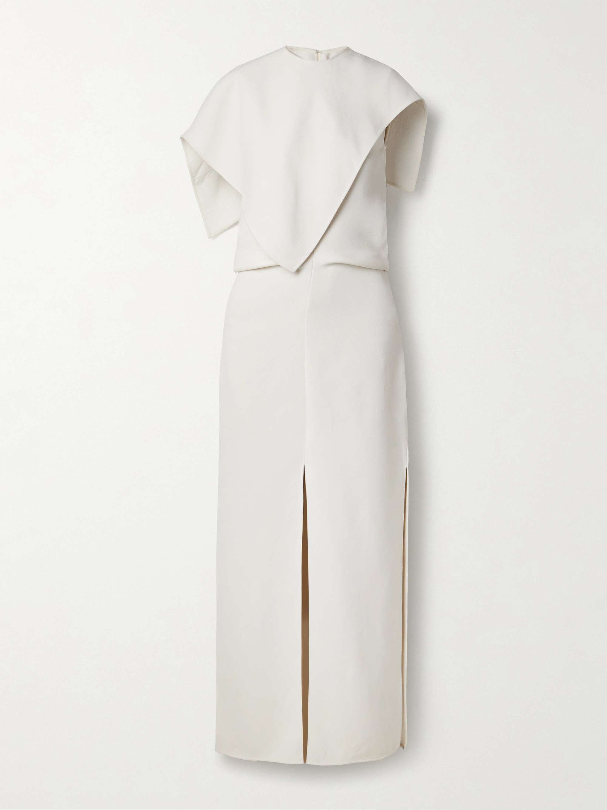 Selene asymmetric draped stretch-crepe maxi dress view