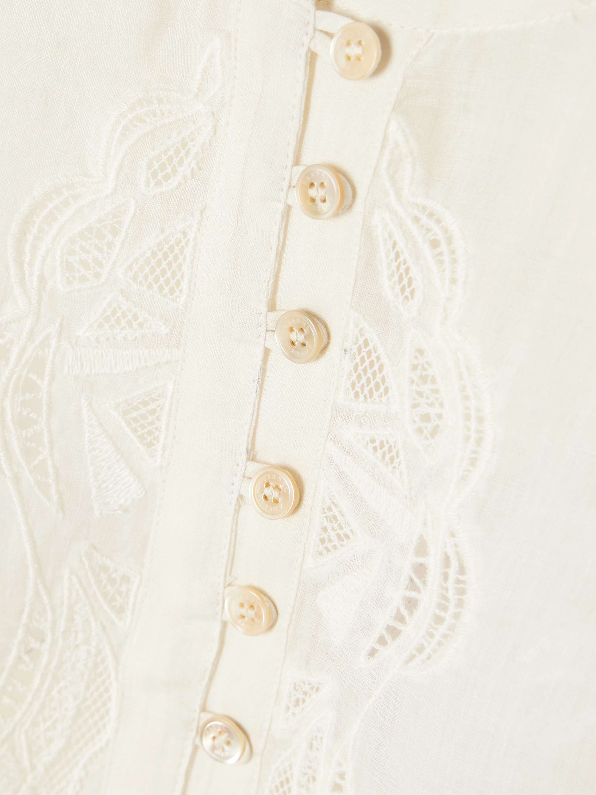 Luciele broderie anglaise-trimmed ramie blouse view
