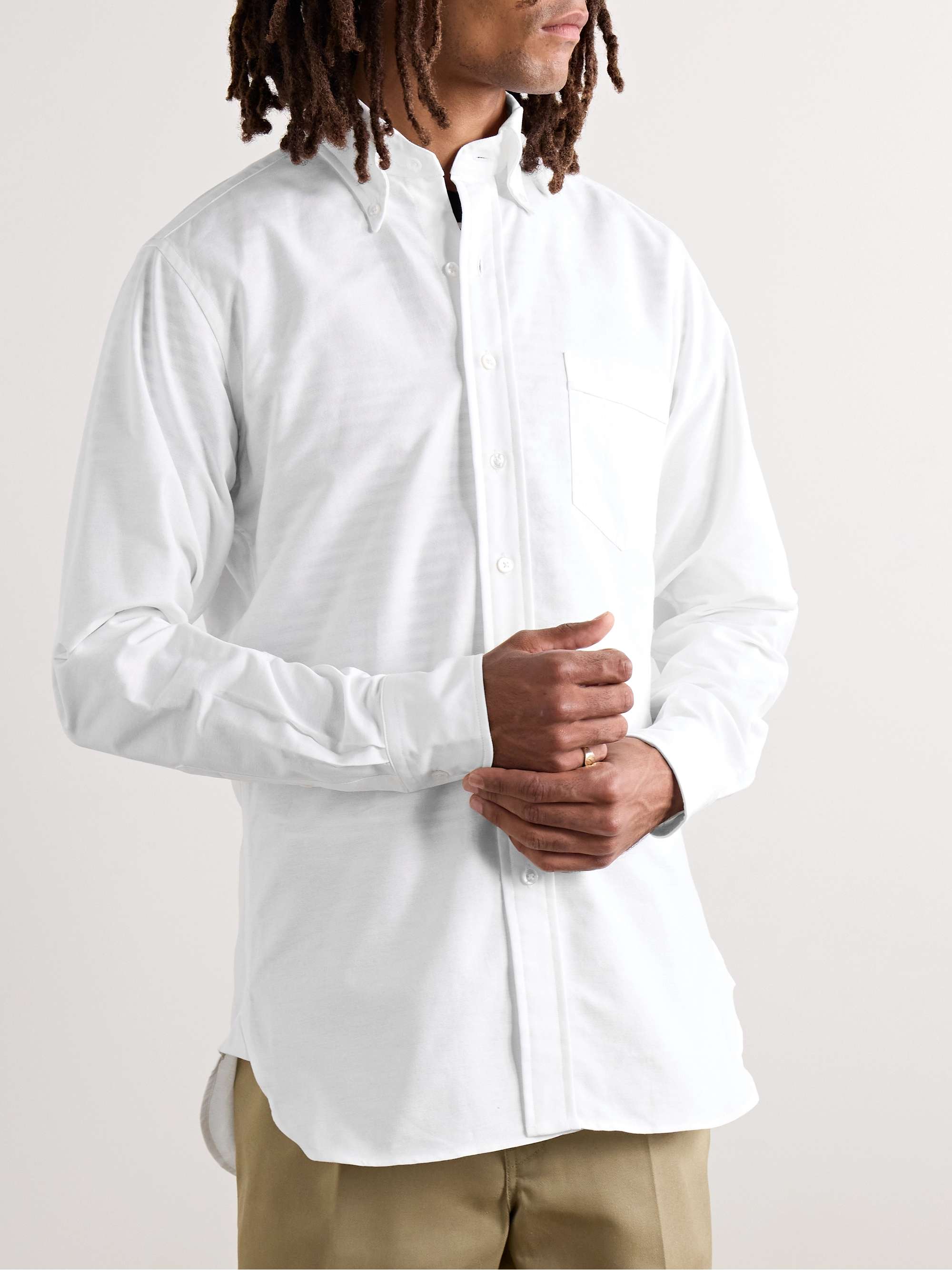 Slim-Fit Button-Down Collar Cotton Oxford Shirt view