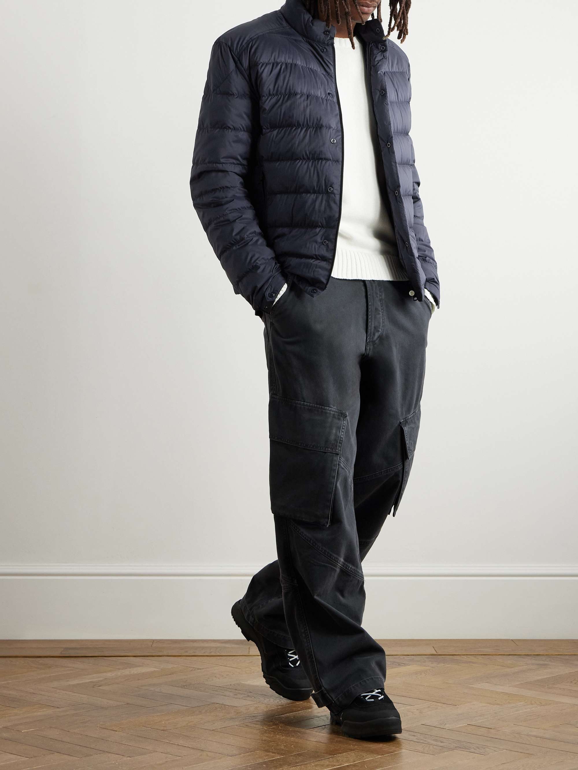 Slim-Fit Logo-Appliquéd Quilted Nylon Down Jacket view