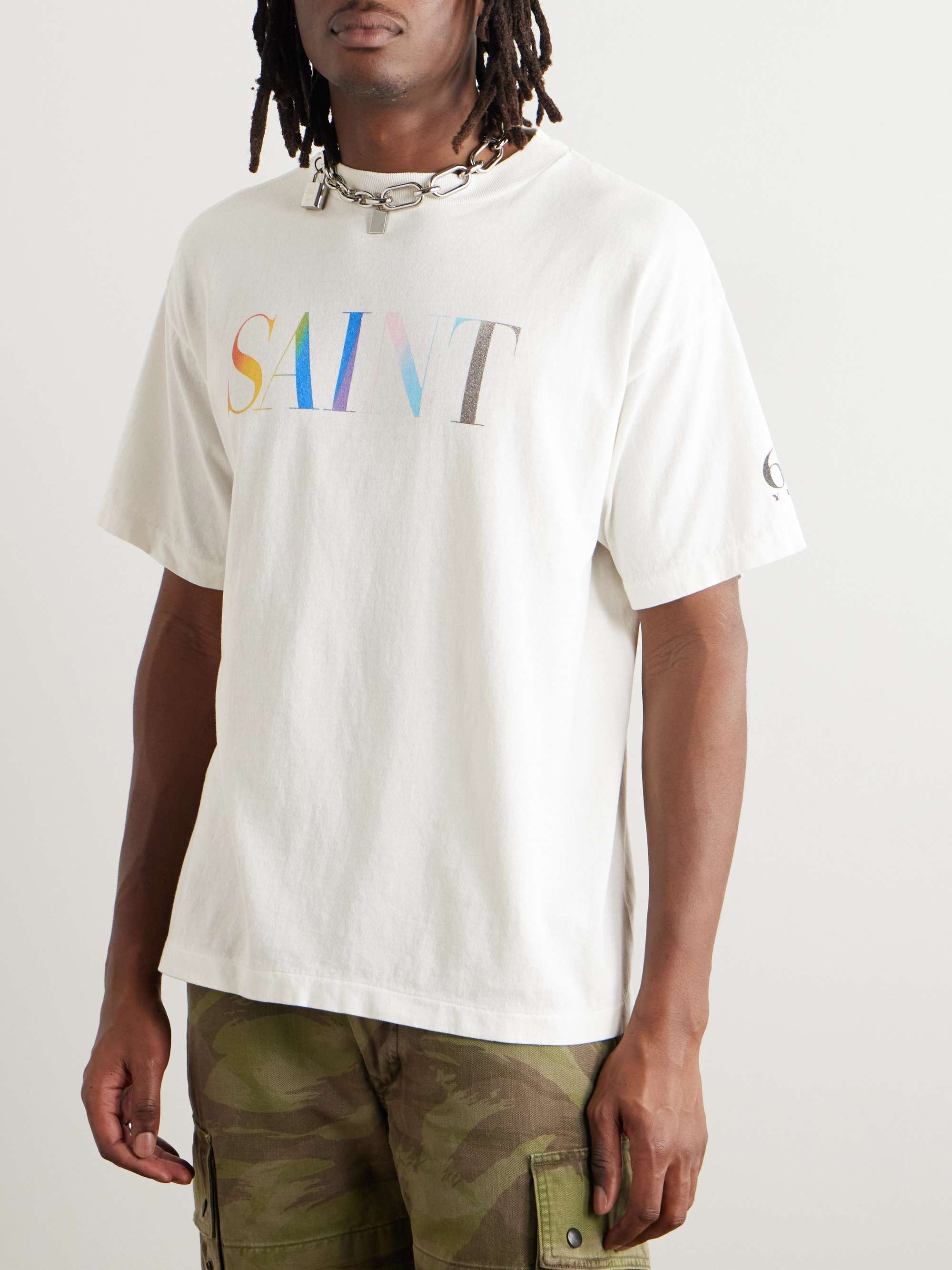 Rainbow Logo-Print Cotton-Jersey T-Shirt view