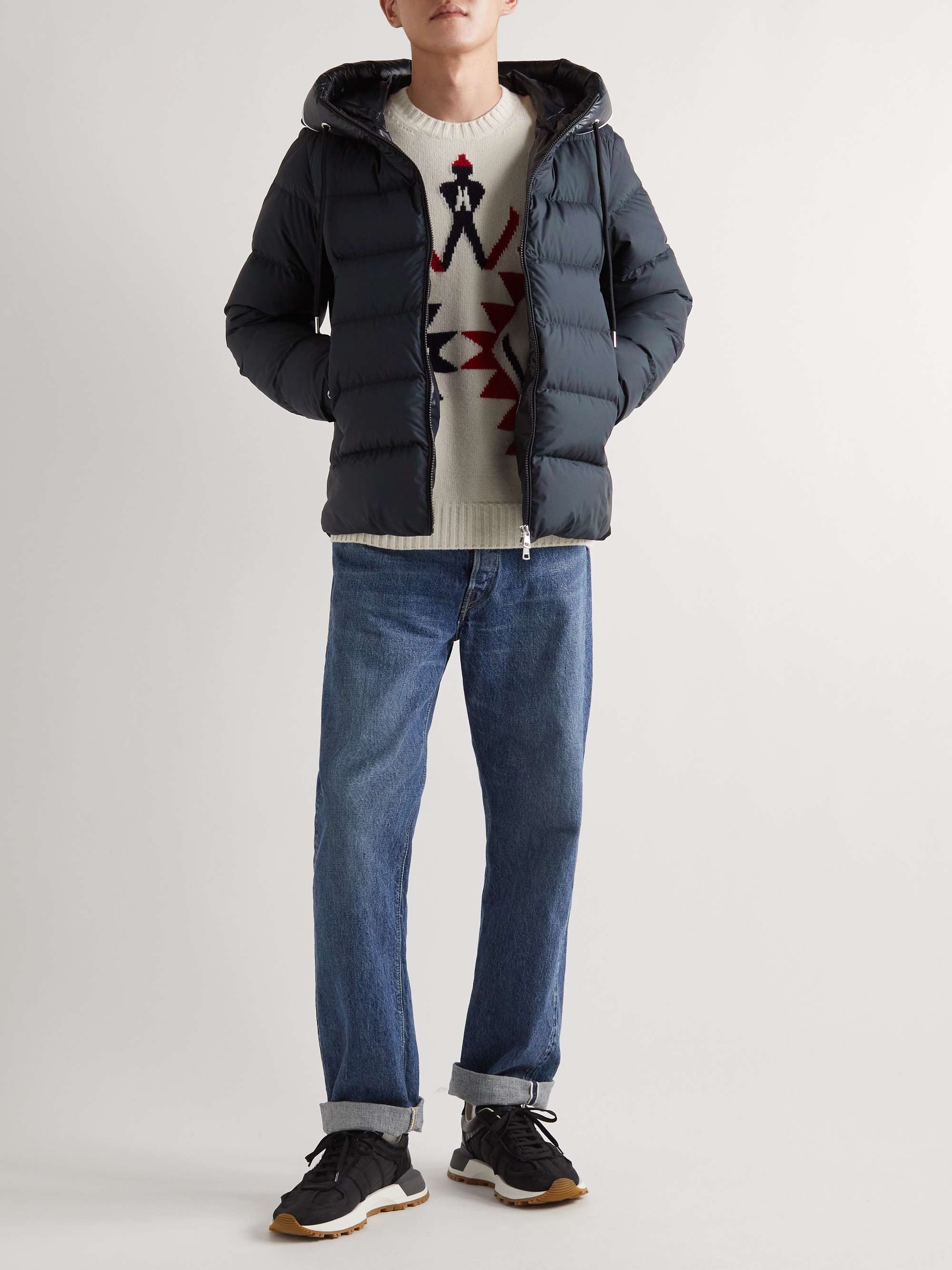 Cardere Logo-Print Quilted Shell Hooded Down Jacket view