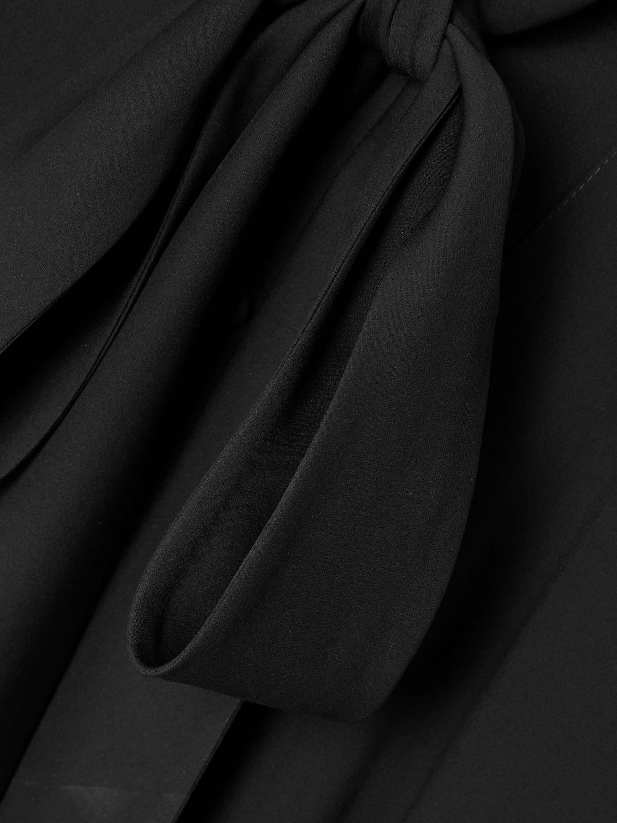 Pussy-bow asymmetric silk-georgette blouse view