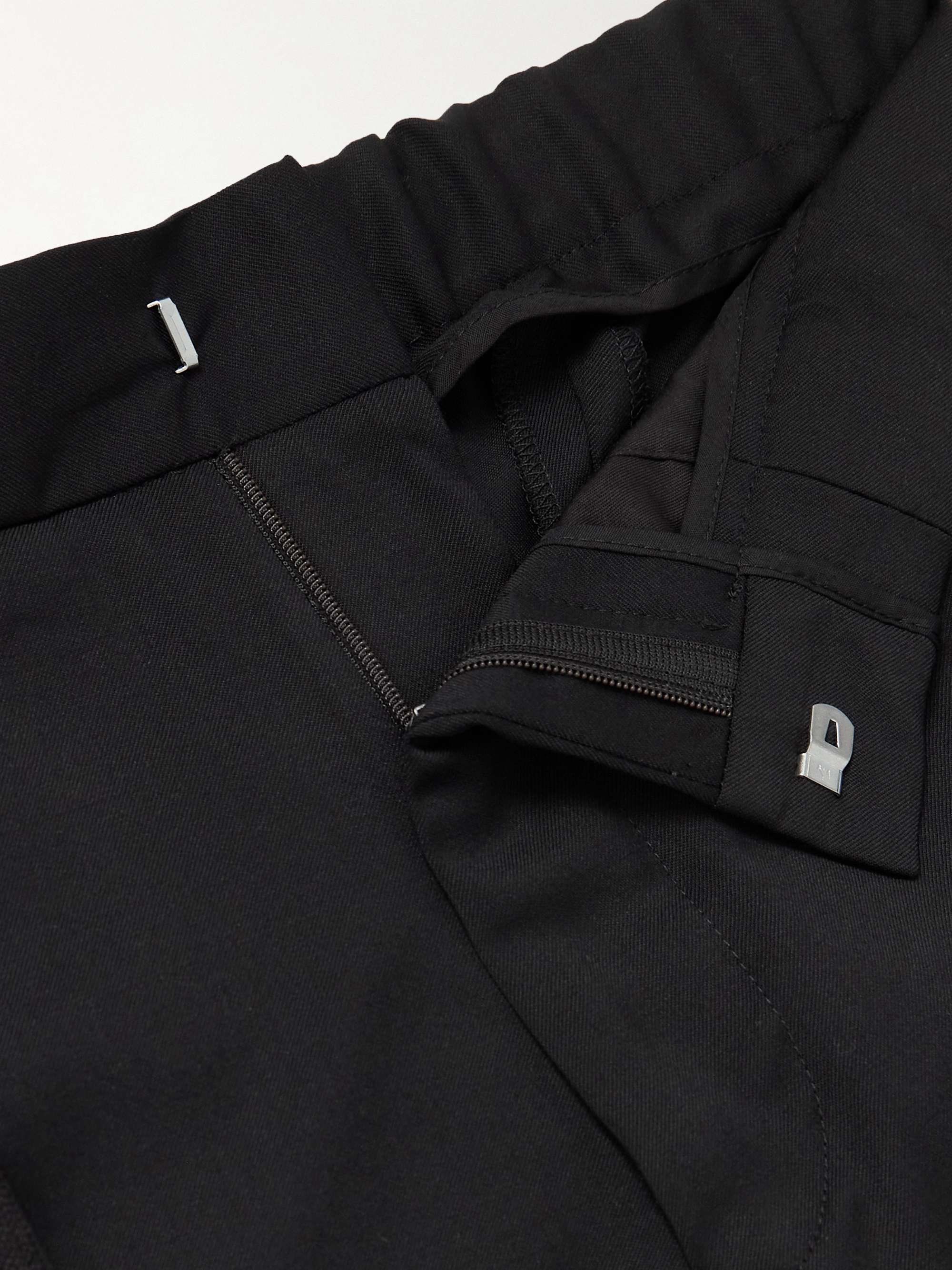 Tapered Grosgrain-Trimmed Wool Drawstring Tuxedo Trousers view