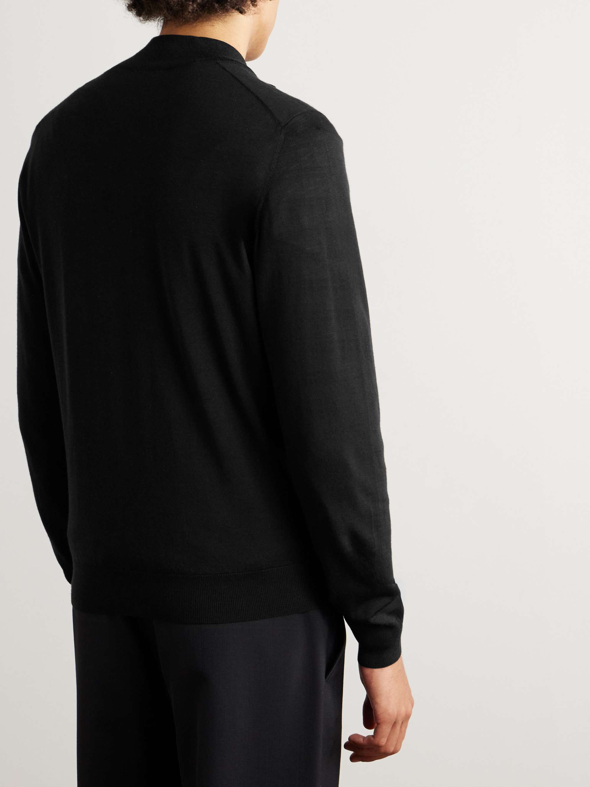 Slim-Fit Wool Zip-Up Cardigan view
