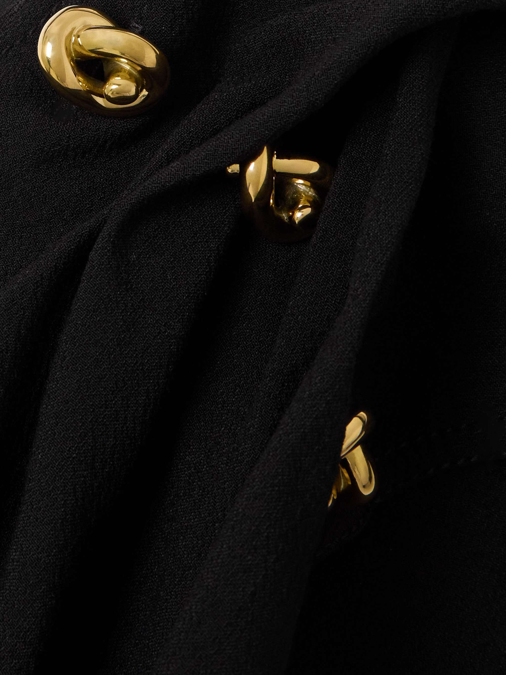 Cape-effect embellished one-shoulder crepe midi dress view