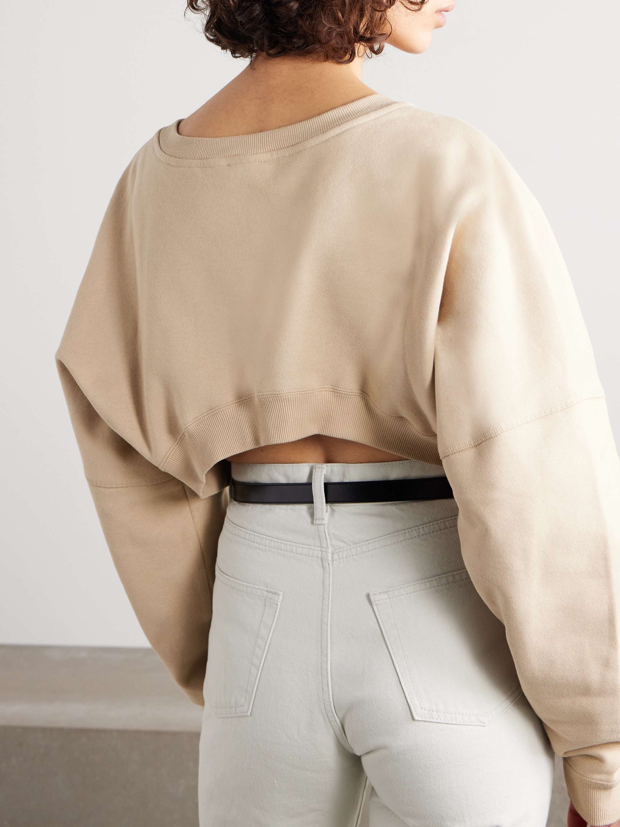 Cropped embroidered cotton-jersey sweater view