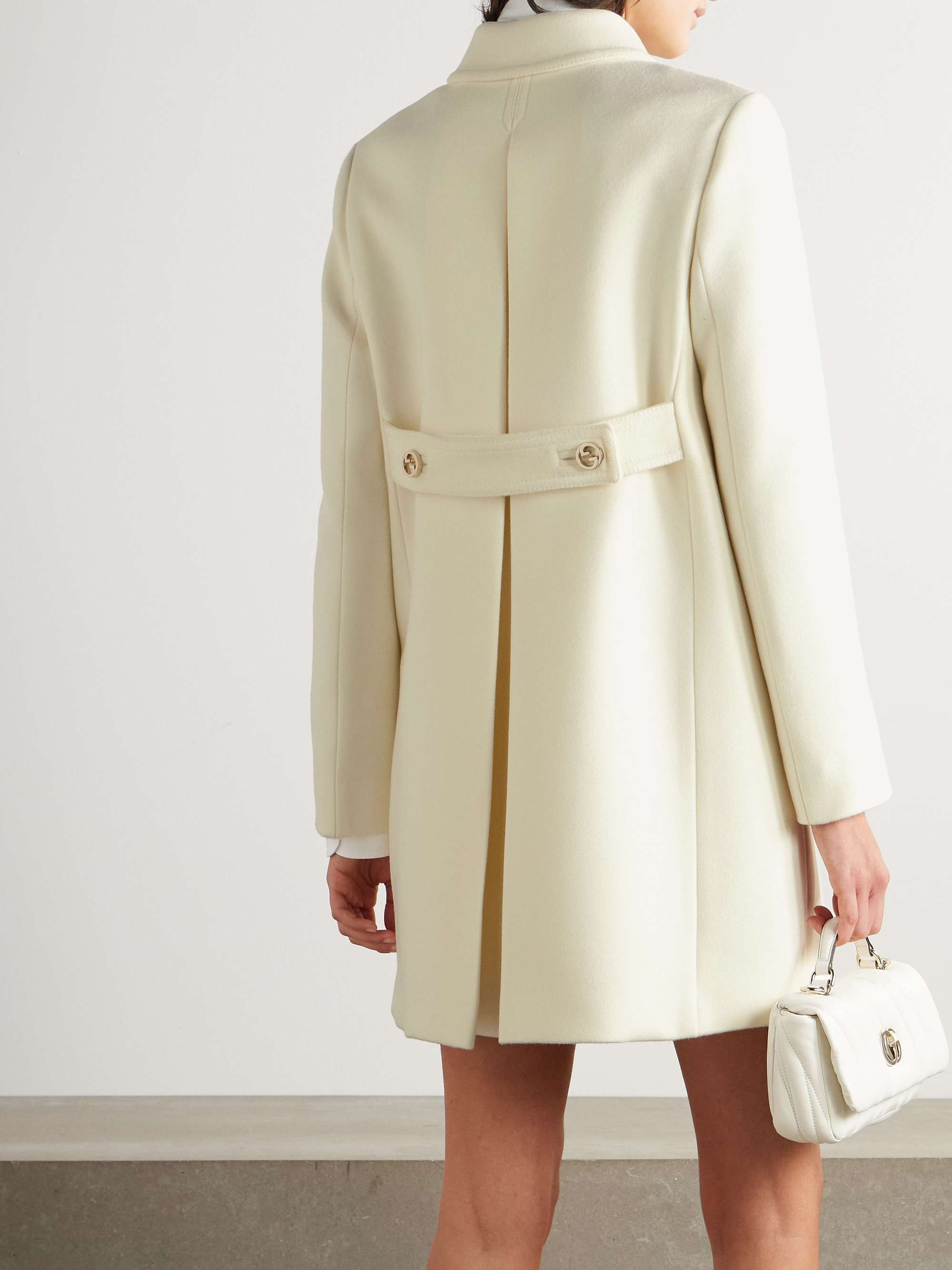 Double-breasted wool-twill coat view