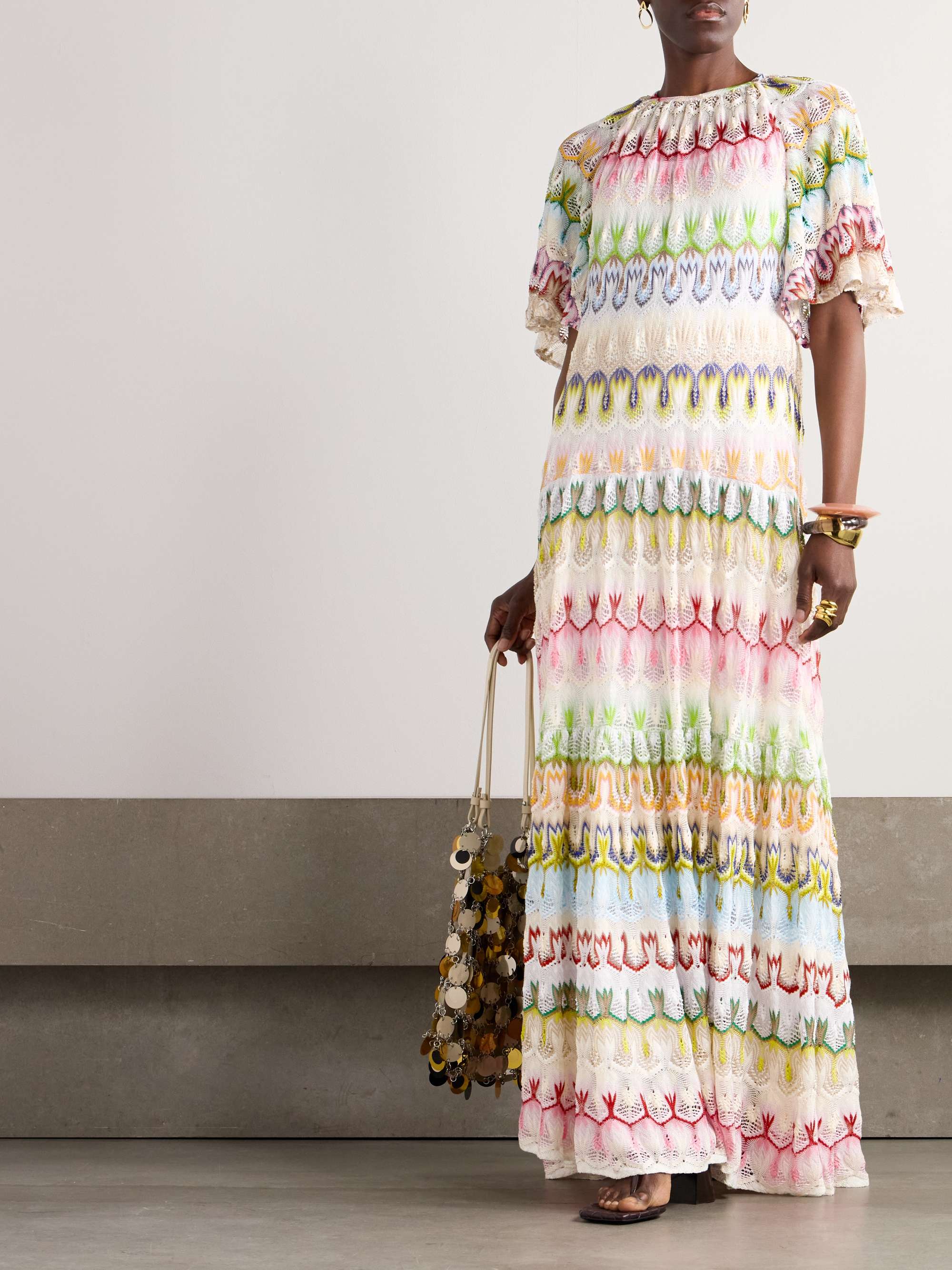 Crochet-knit maxi dress view