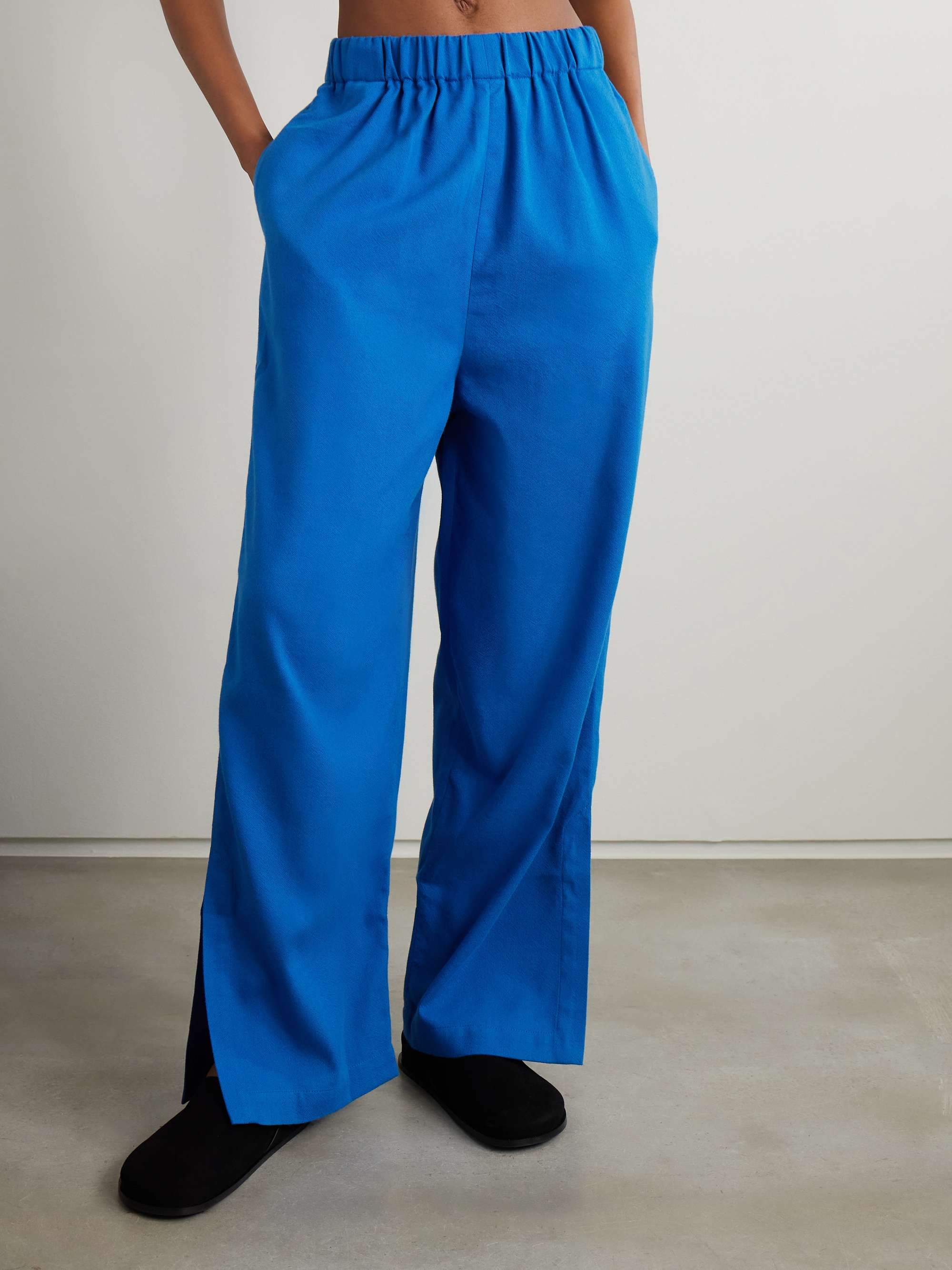 Palazzo cotton-blend wide-leg pants view