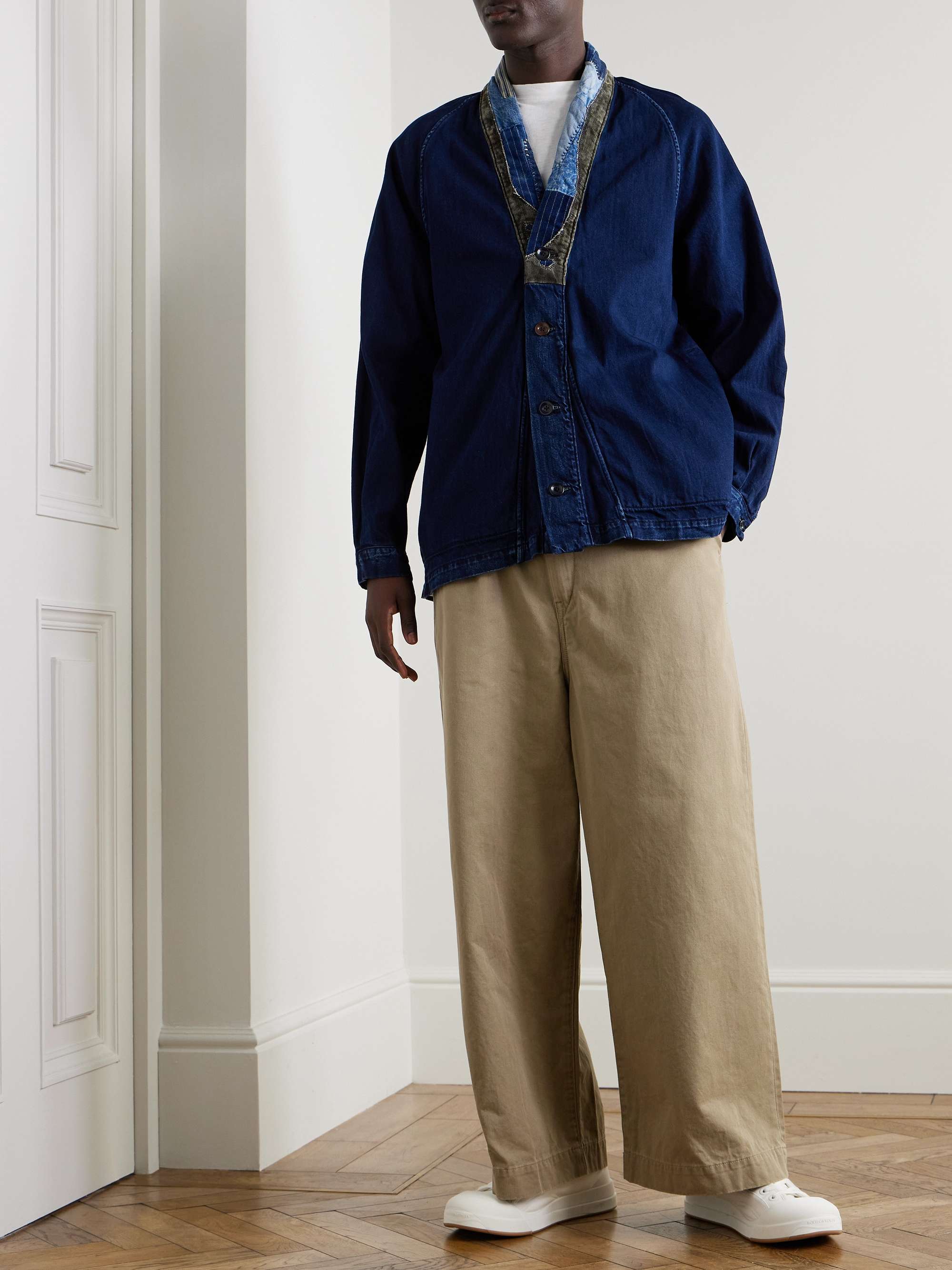 Nime Wide-Leg Pleated Cotton-Twill Chinos view