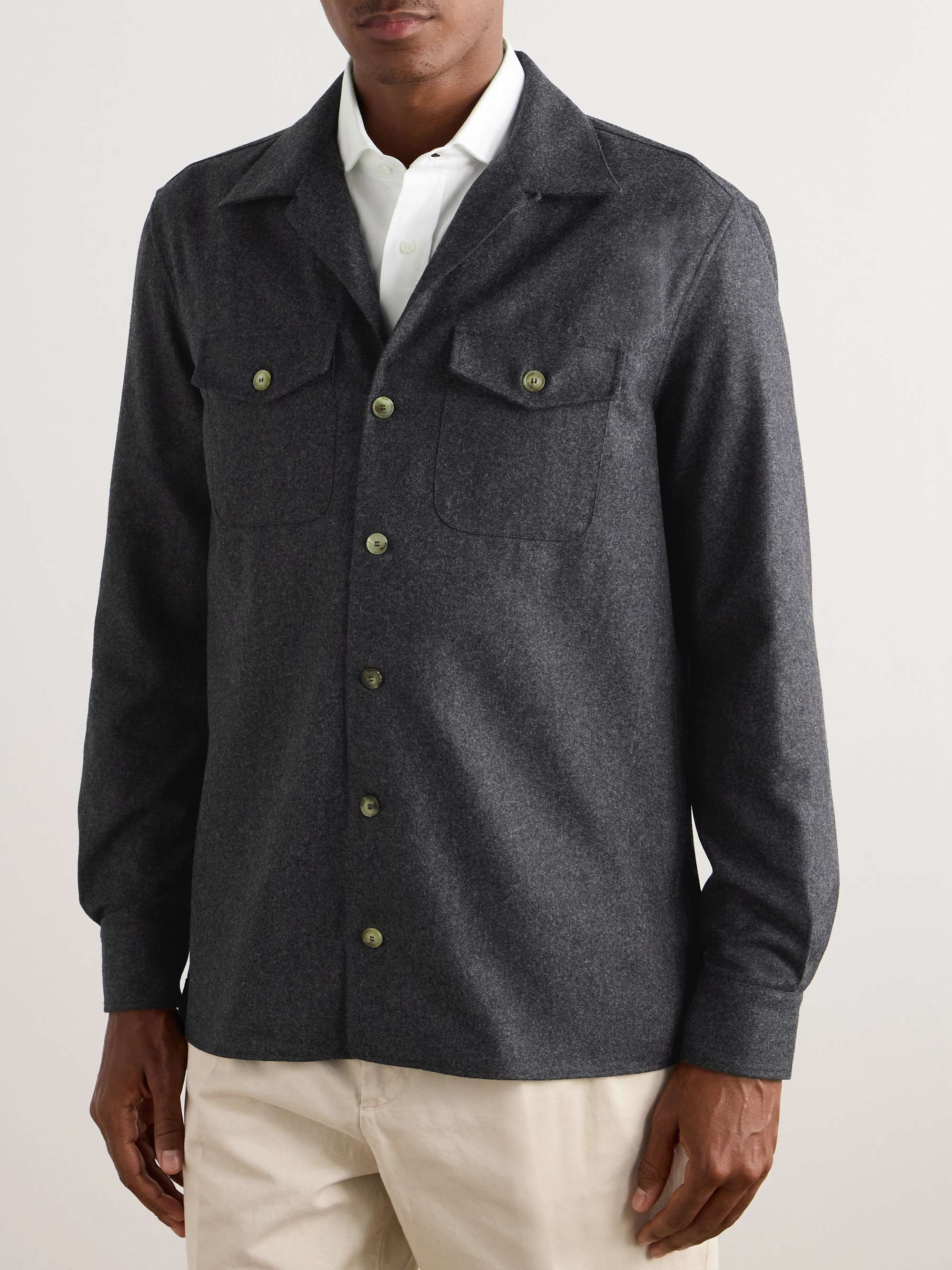 Camp-Collar Wool-Felt Overshirt view