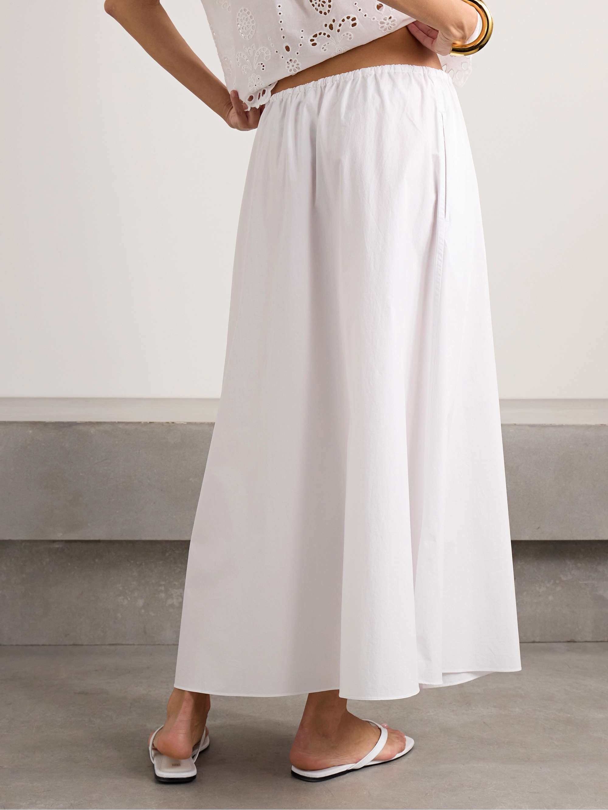 Organic cotton-poplin midi skirt view