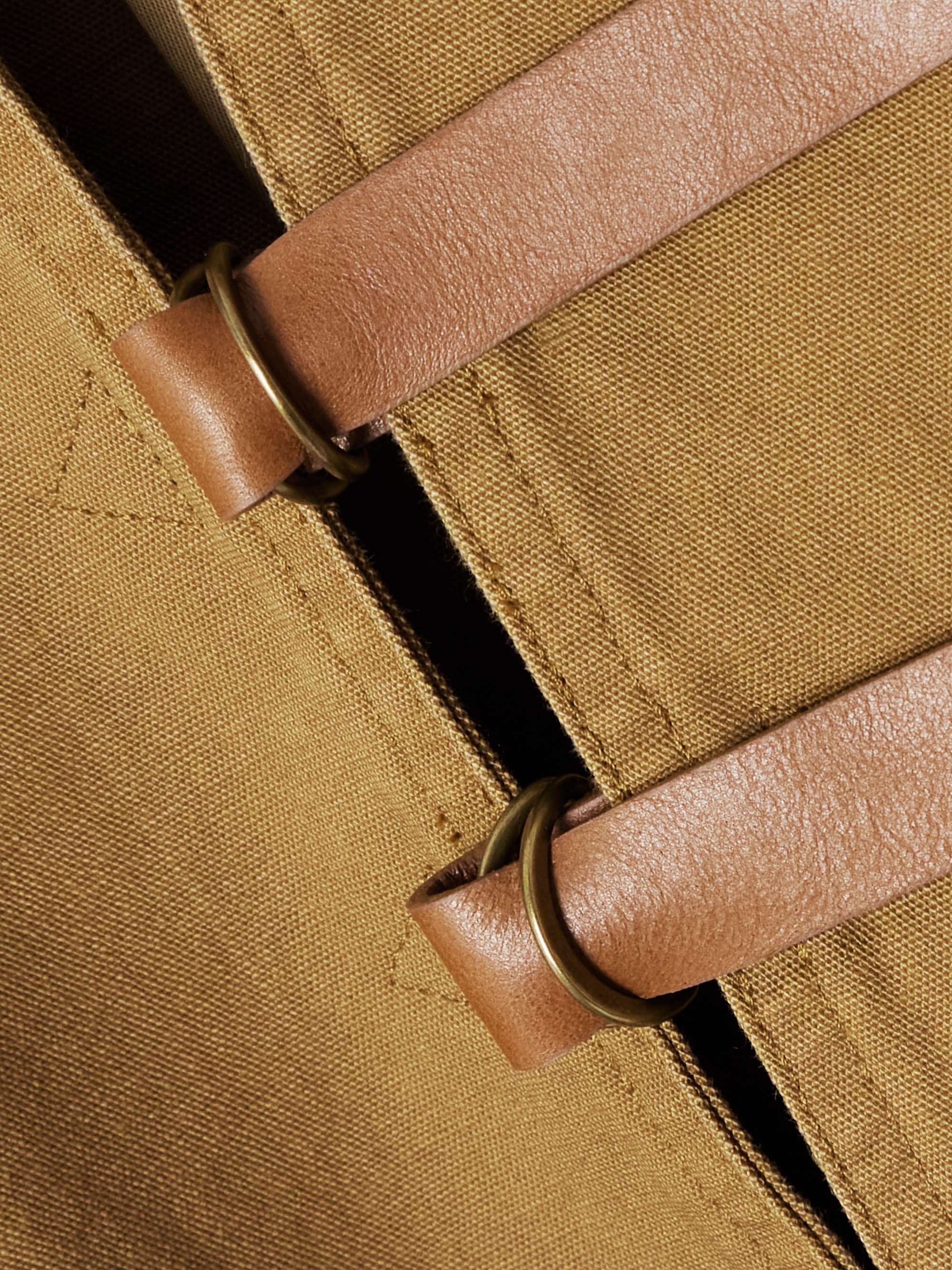 Falila leather-trimmed cotton-canvas vest view