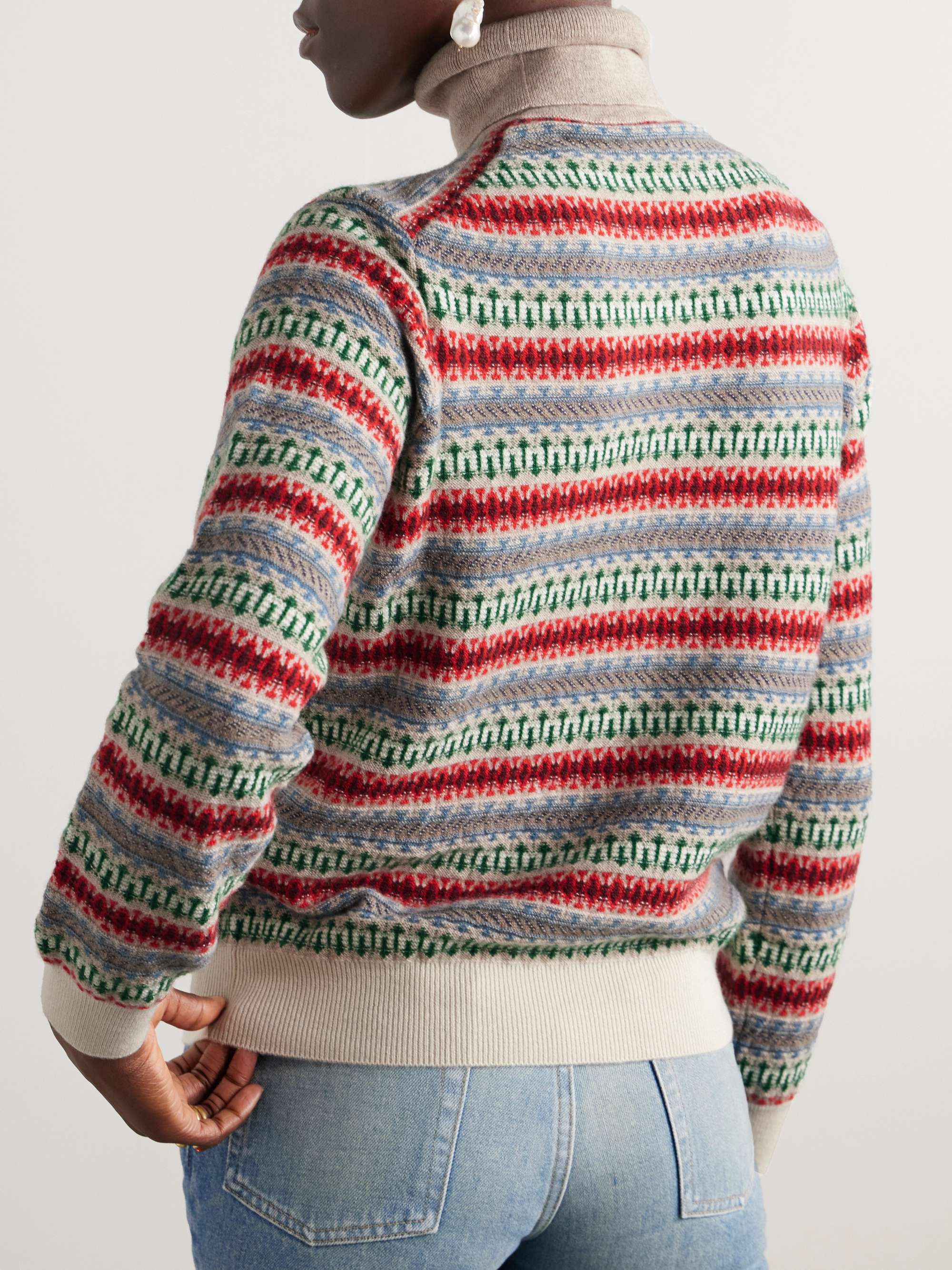 Holiday Noel Fair Isle cashmere-jacquard turtleneck sweater view