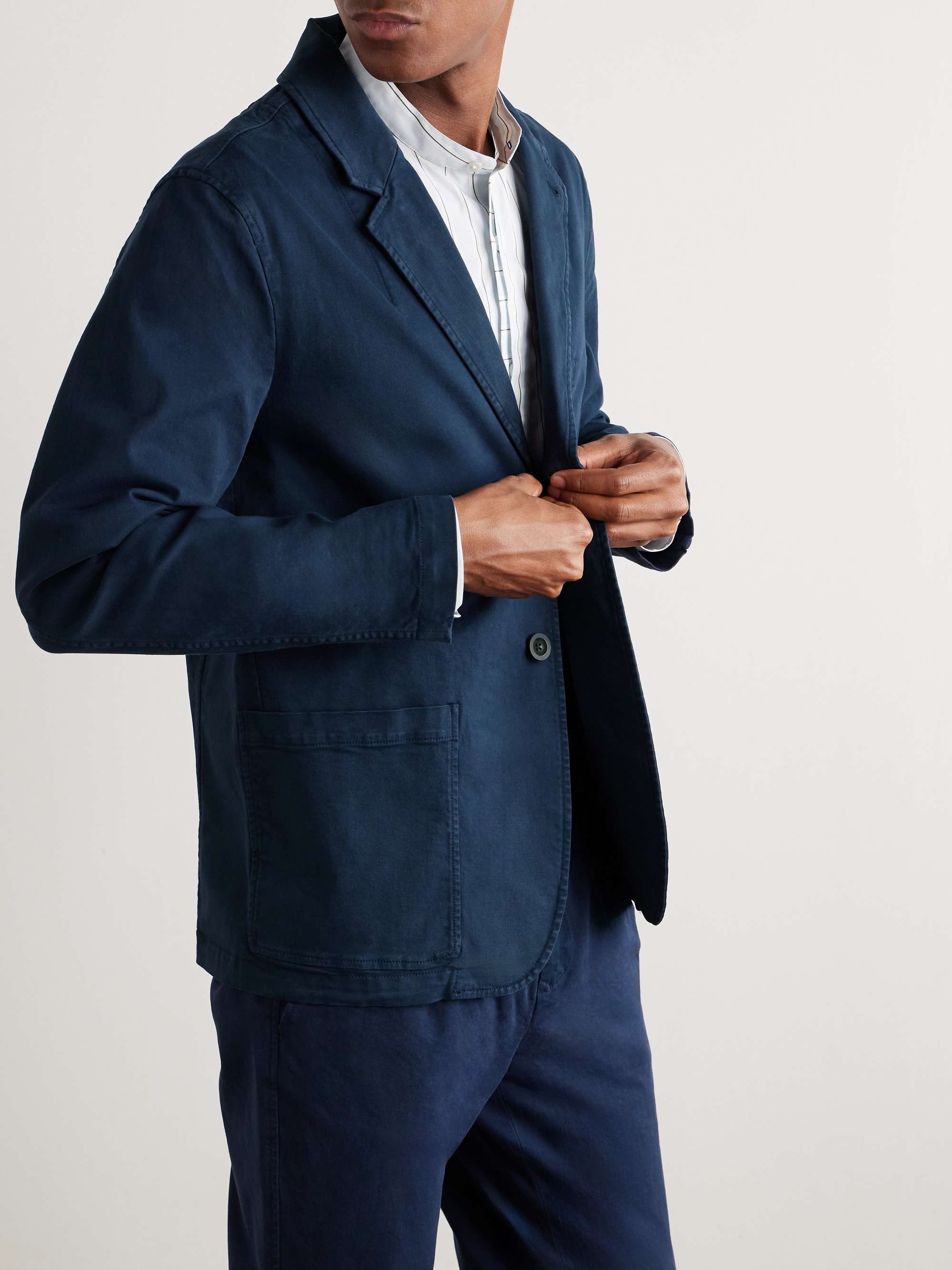 Garment-Dyed Stretch-Cotton Twill Blazer view