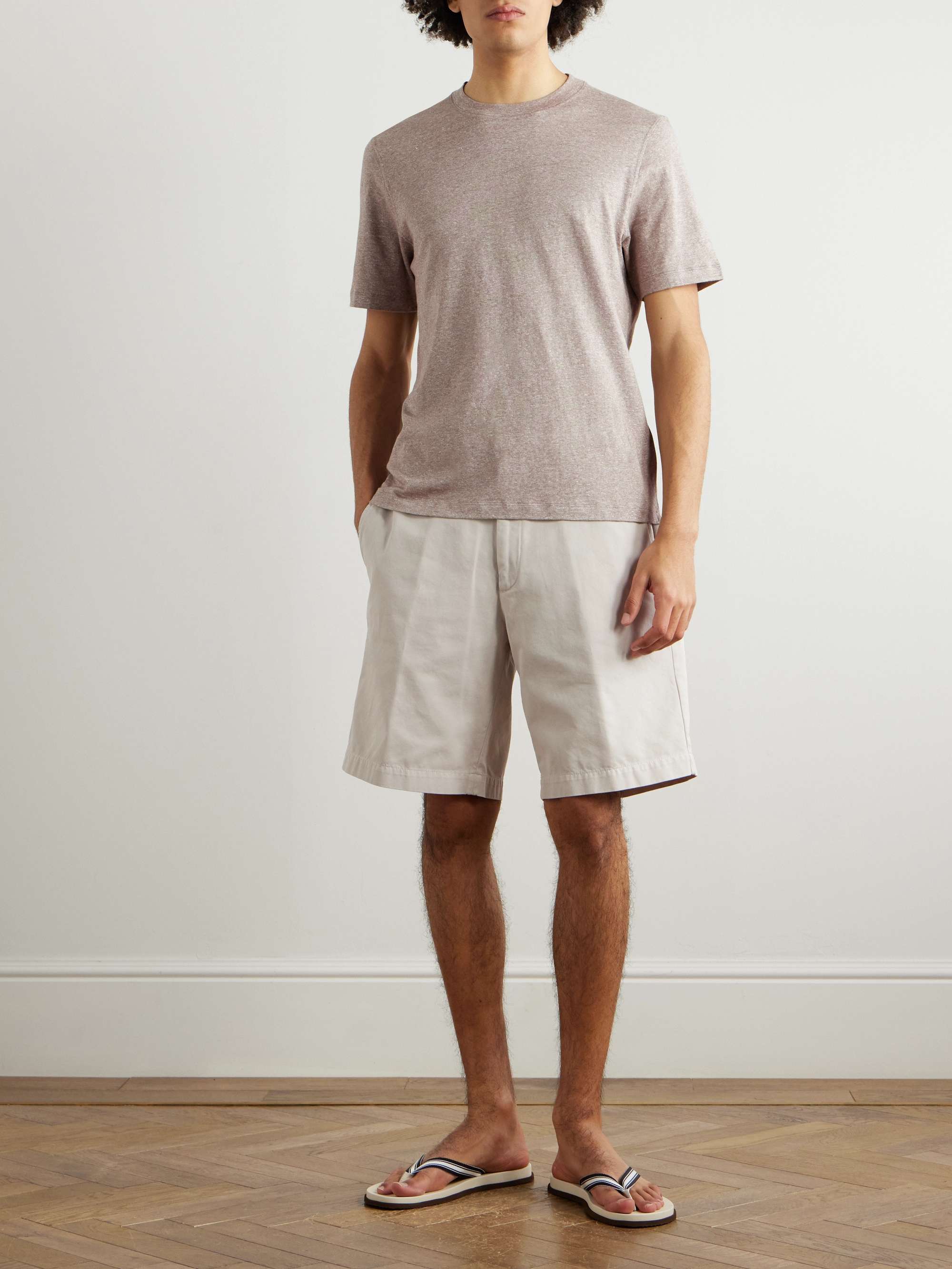 Slub Linen and Cotton-Blend Jersey T-Shirt view